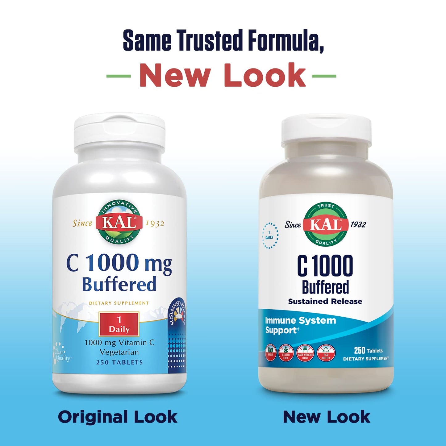 KAL C 1000 Buffered Sustained Release Vitamin C 1000mg Tablets 250