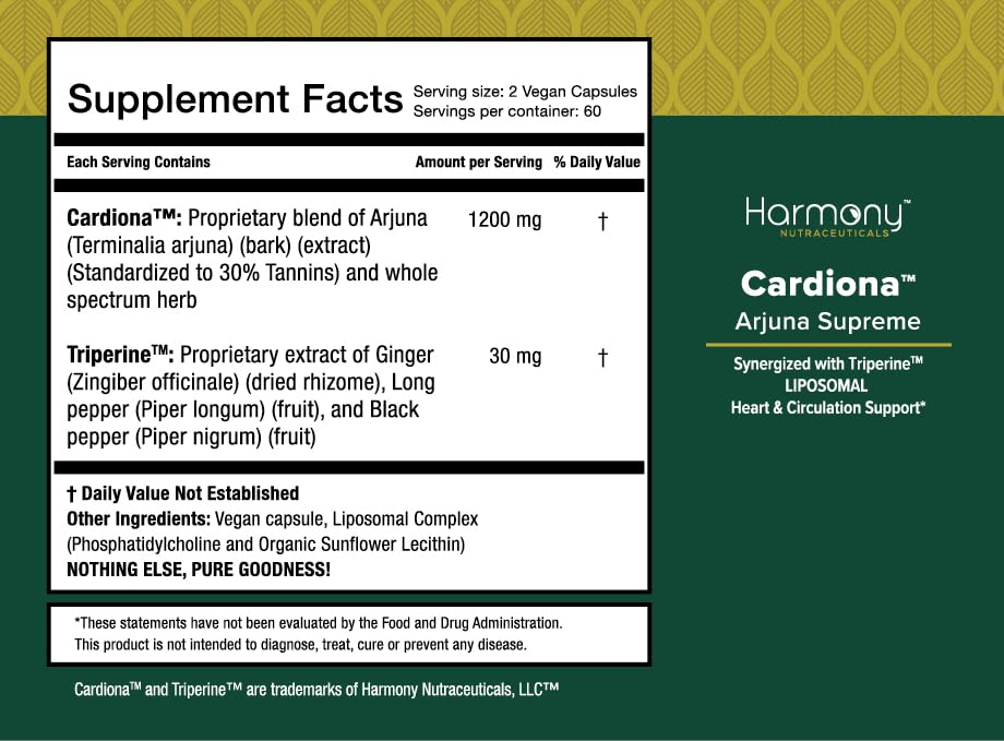 Harmony Nutraceuticals Arjuna Supreme Capsules 120 Count