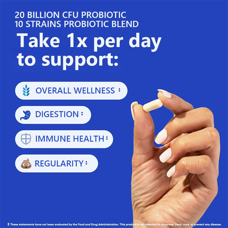 Ausalli Gastrointestinal Probiotics Flora-Focus 20 Billion CFU, 10 Probiotic Strains with Amla Extract, 60 Capsules