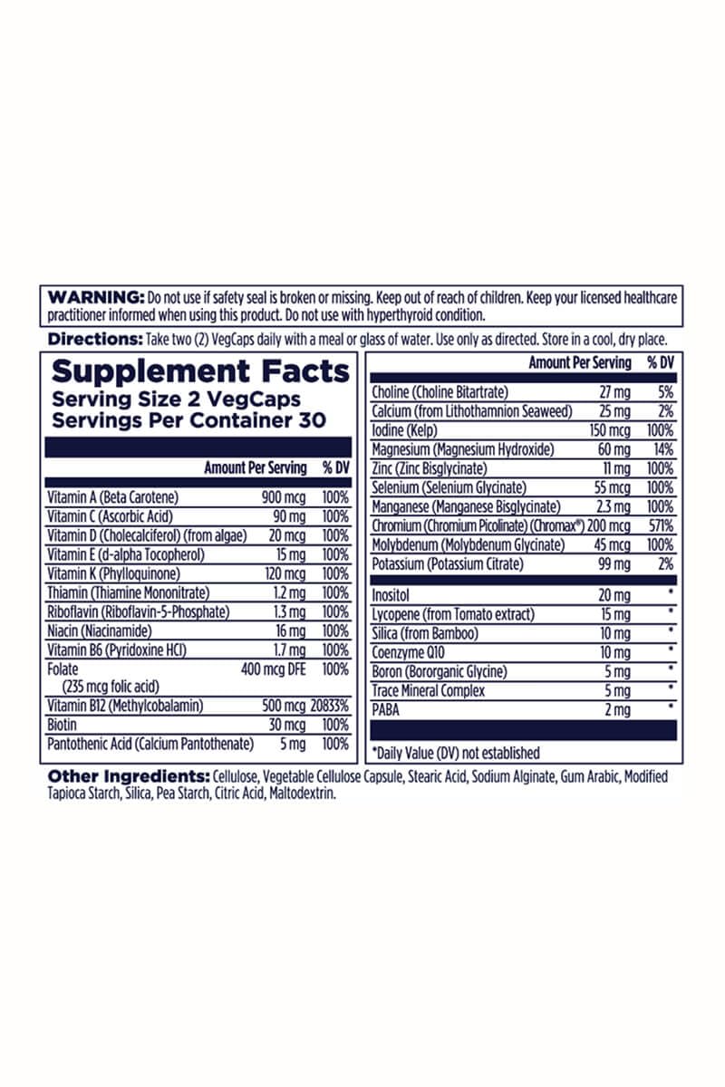 KAL Men's 50 Plus Multivitamin – Heart Health & Prostate Support, 60 VegCaps