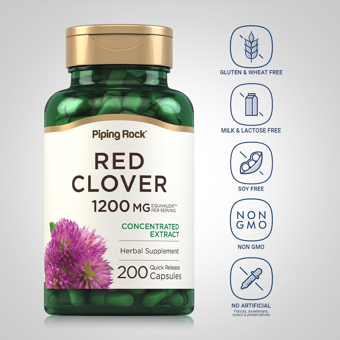 Piping Rock Red Clover Supplement Capsule, 200 Capsules