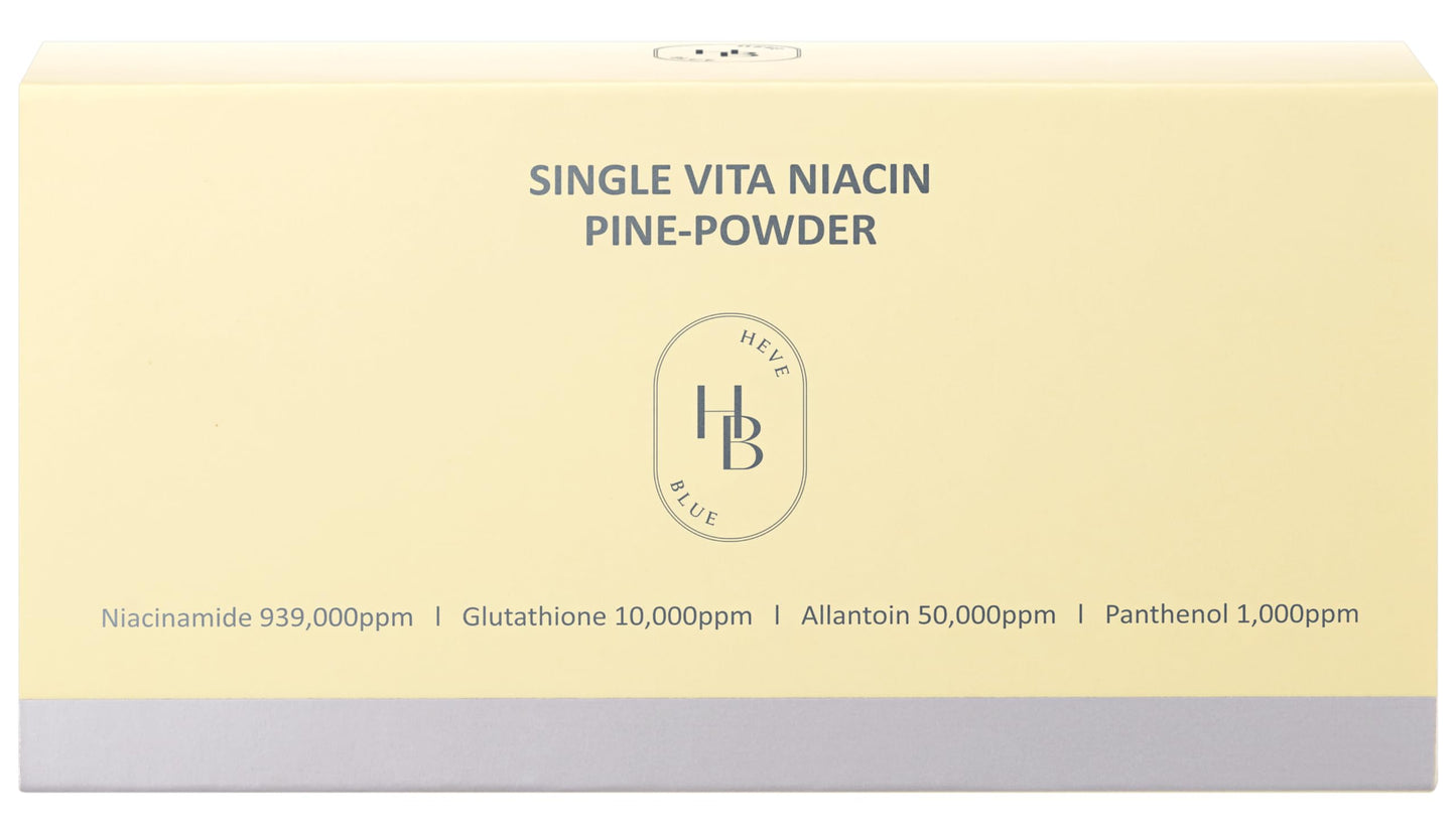 HEVEBLUE Single Vita Niacin Pine-Powder Brightening Powder with Niacinamide and Glutathione, 3 Count