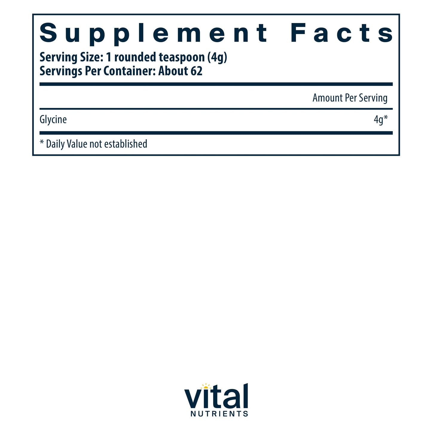 Vital Nutrients Glycine Powder 8.82 Ounce (Pack of 1)