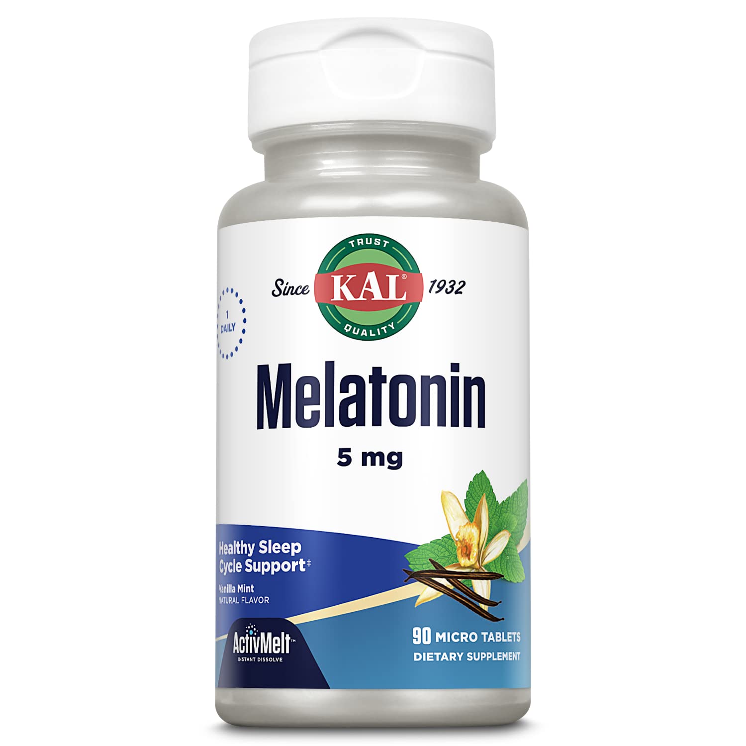KAL Melatonin 5mg Sleep Aid Tablet, 90 Count