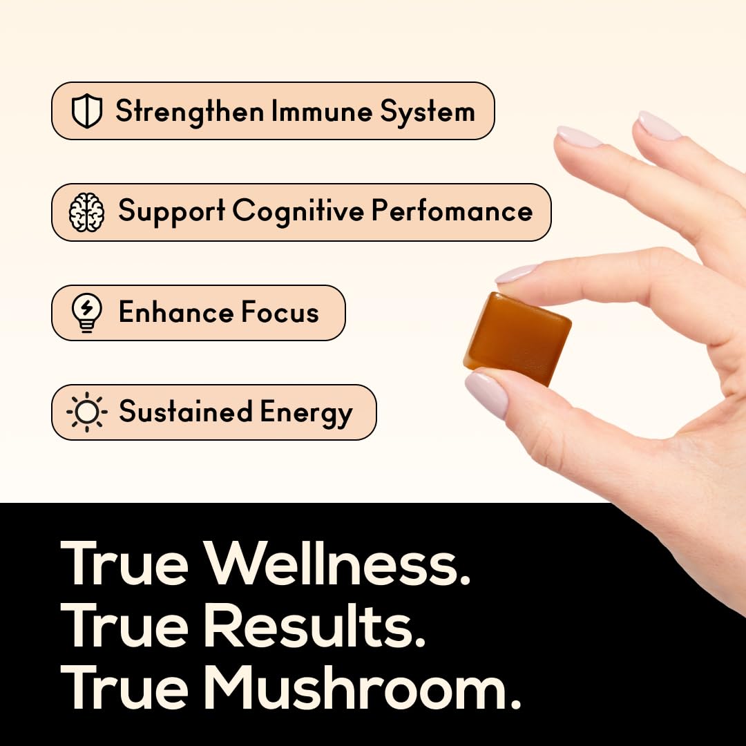 TrueMushroom Immune Support Gummies, Mango Ginger, 60 Count