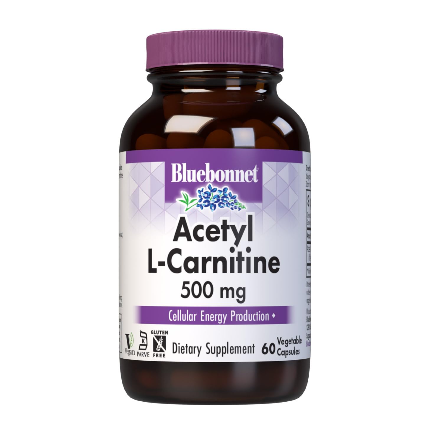 BlueBonnet Acetyl L-Carnitine 500 mg Capsules, 60 Count