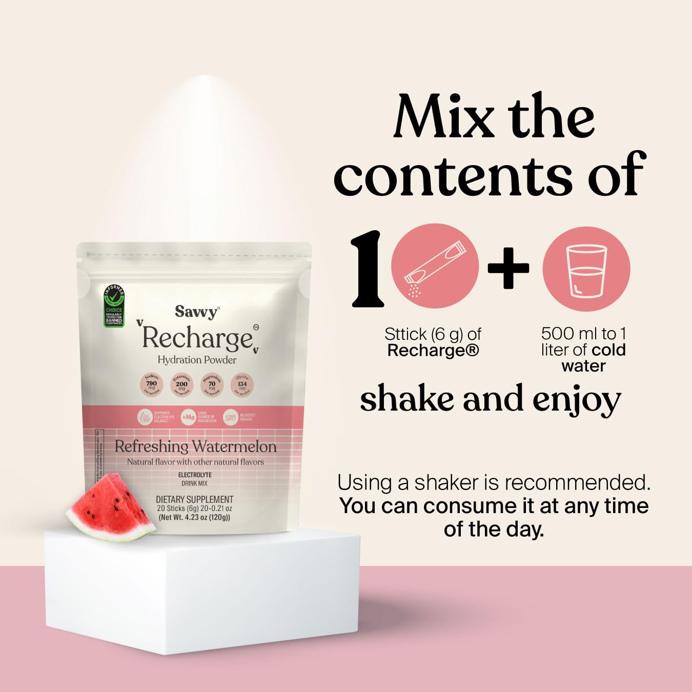 Savvy Recharge Electrolyte Powder, 20 Sachets