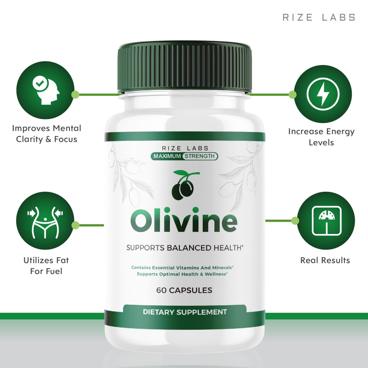 Rize Labs Olivine Weight Loss Supplement Capsules, 180 Capsules