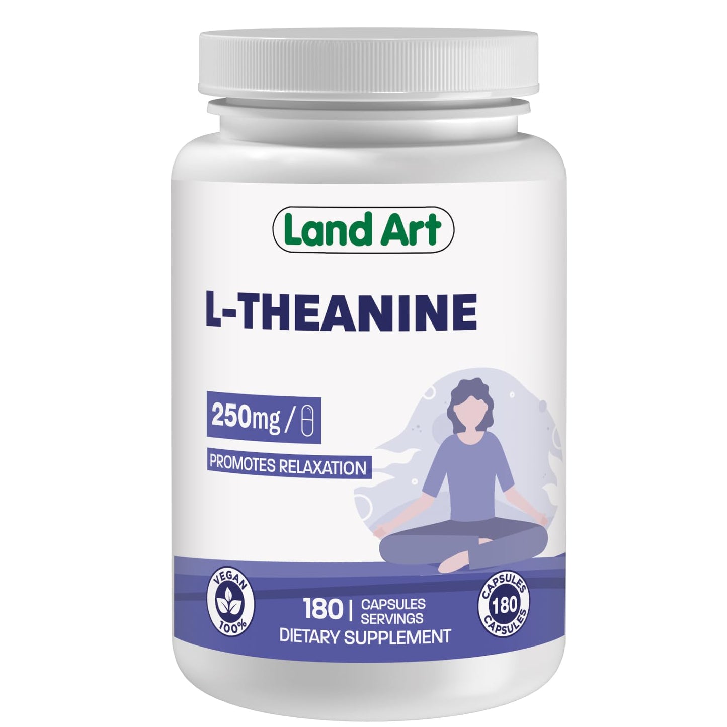 Land Art L-Theanine 250mg Softgels, 180 Count