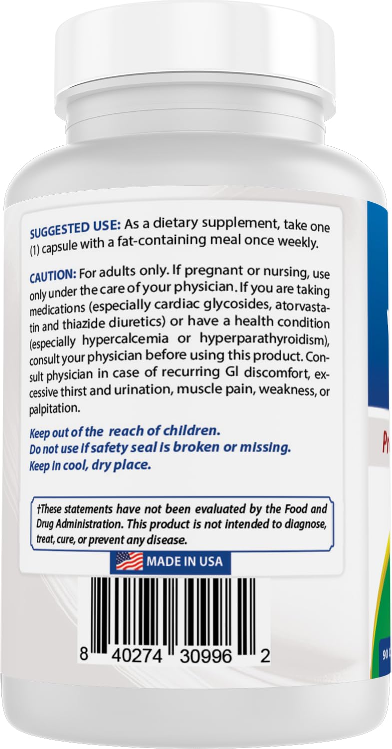 Best Naturals Vitamin D3 50,000 IU with MK-7 K2 200 mcg Capsules, 90 Count