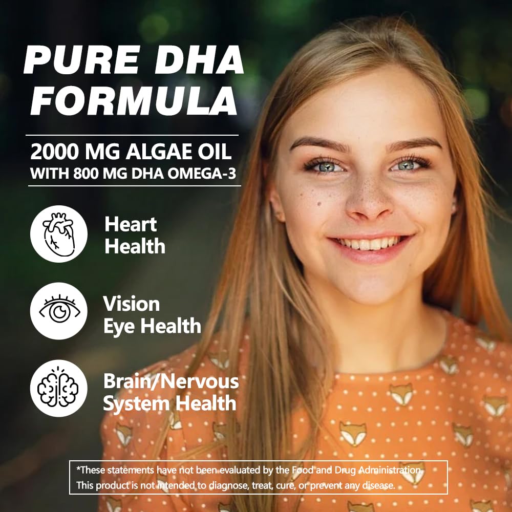 VEGEPOWER Vegan Omega 3 Supplement 800mg DHA Softgels, 60 Count