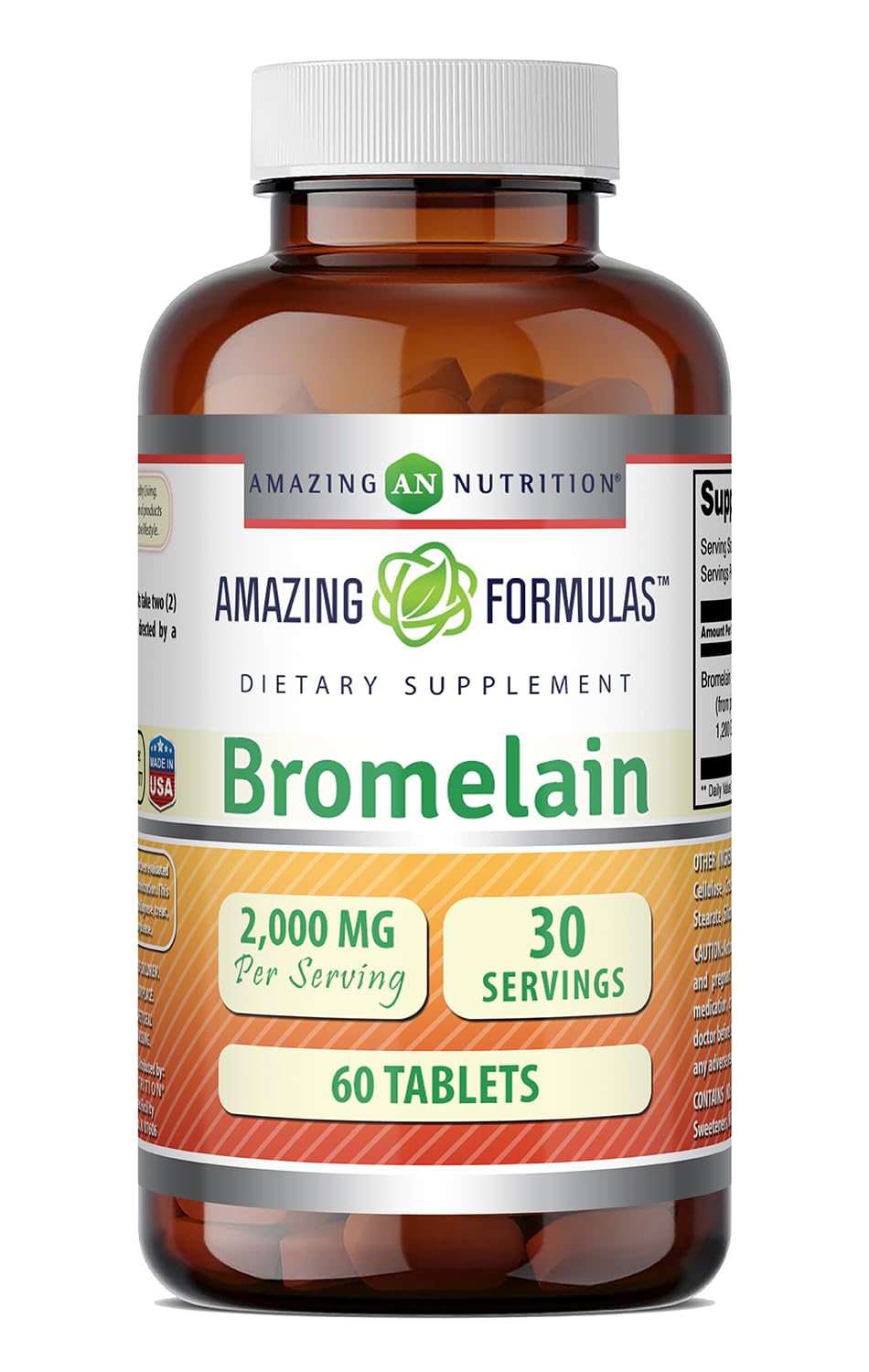 Amazing Nutrition Bromelain 2000 Mg per Serving Tablets, 60 Count