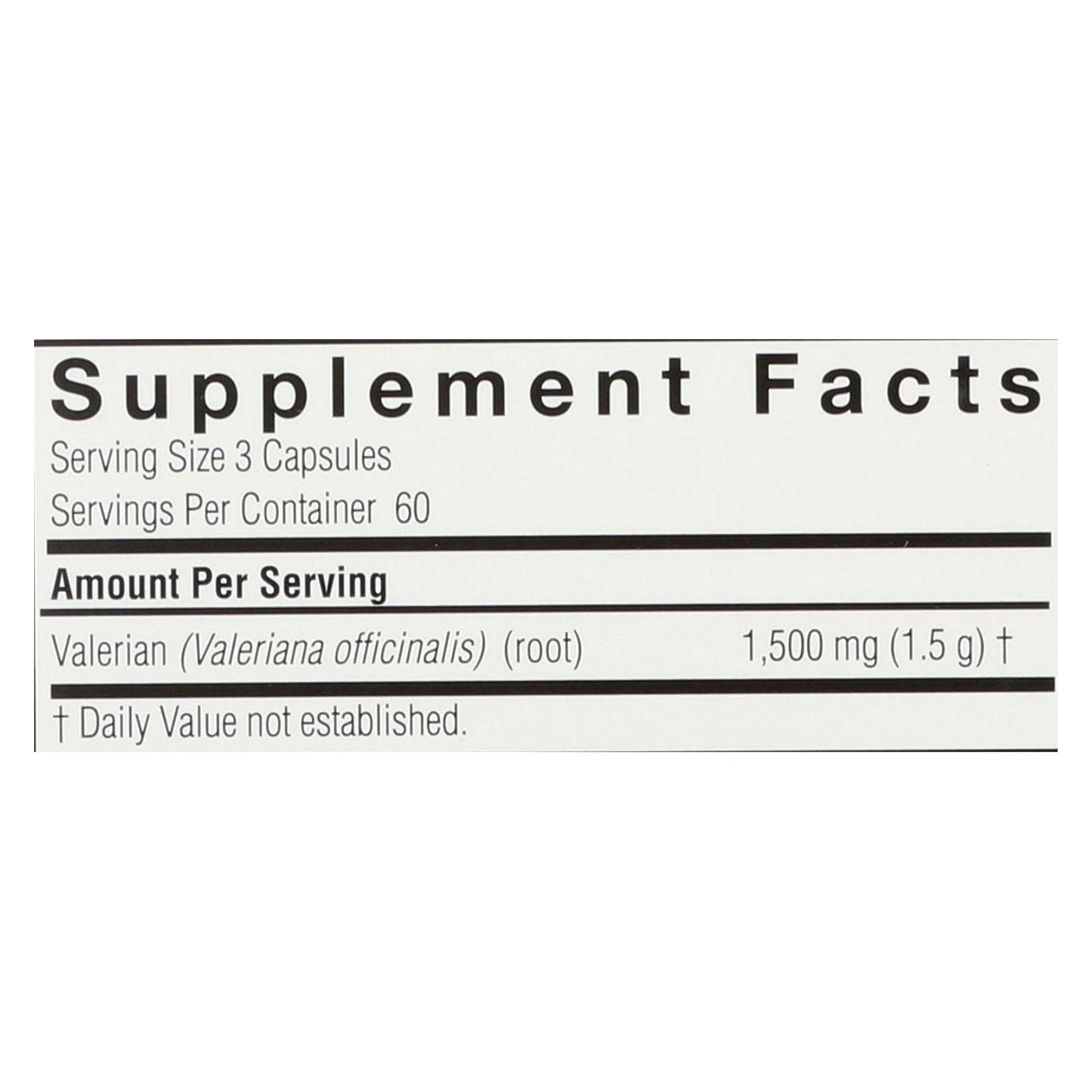 Nature's Answer Valerian Root Capsules 180