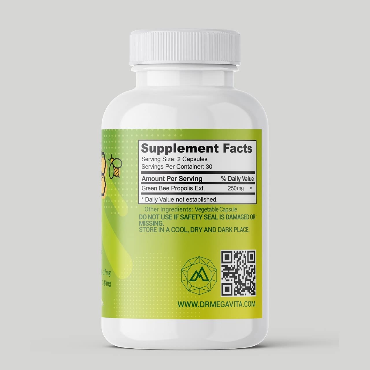 Aoratos MegaZOI 100% Brazilian Green Propolis Enriched 250mg Capsule, 60 Capsules