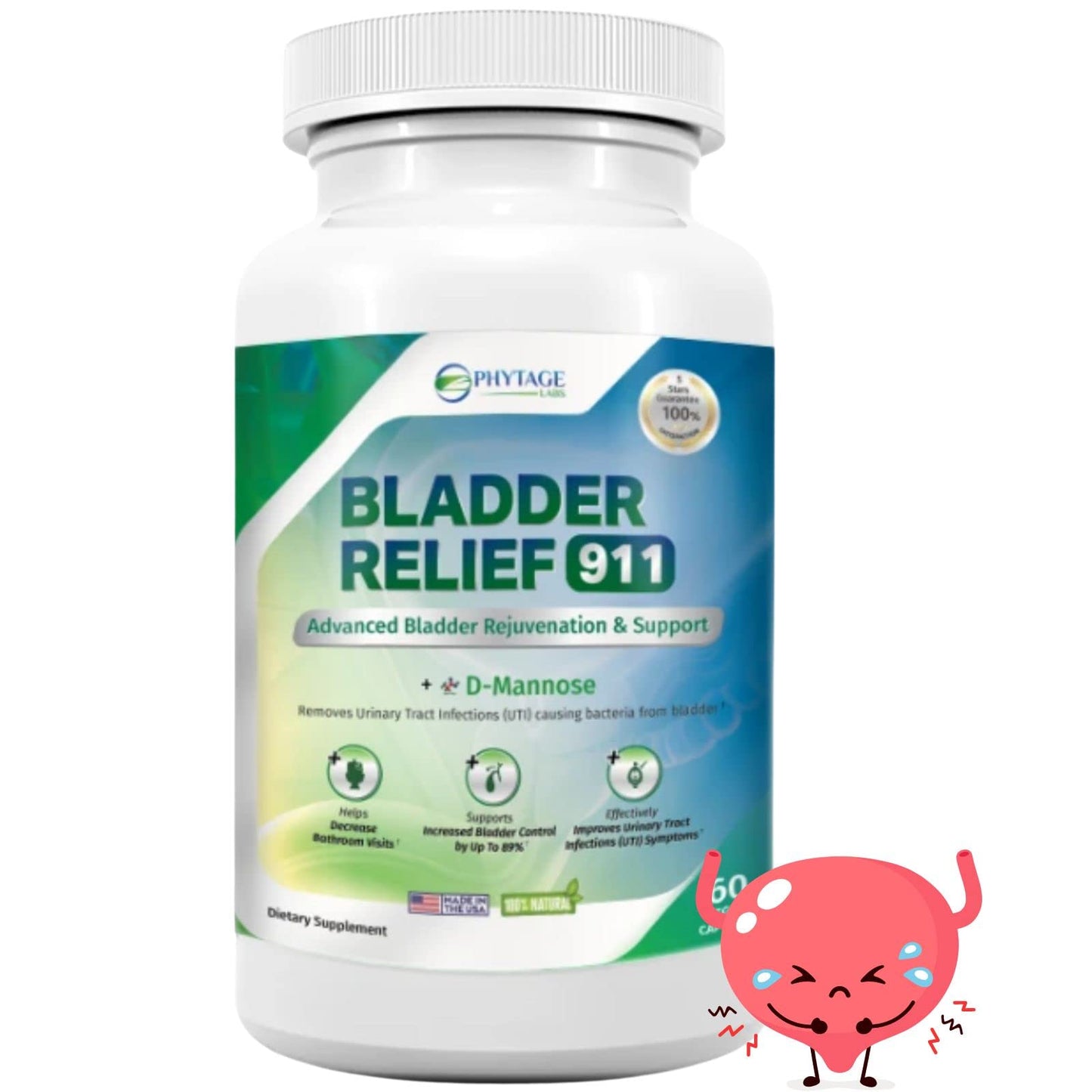 Phytage Labs Bladder Relief 911 Capsules, 60 Count