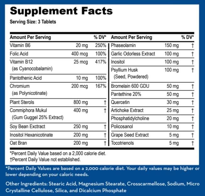 LifeSource Vitamins Cholesterol Support Tablets, 90