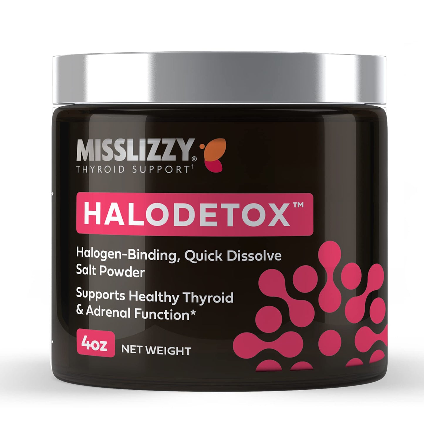 Miss Lizzy Thyroid Support HaloDetox Pink Salt Powder with 80 Minerals - 4 oz