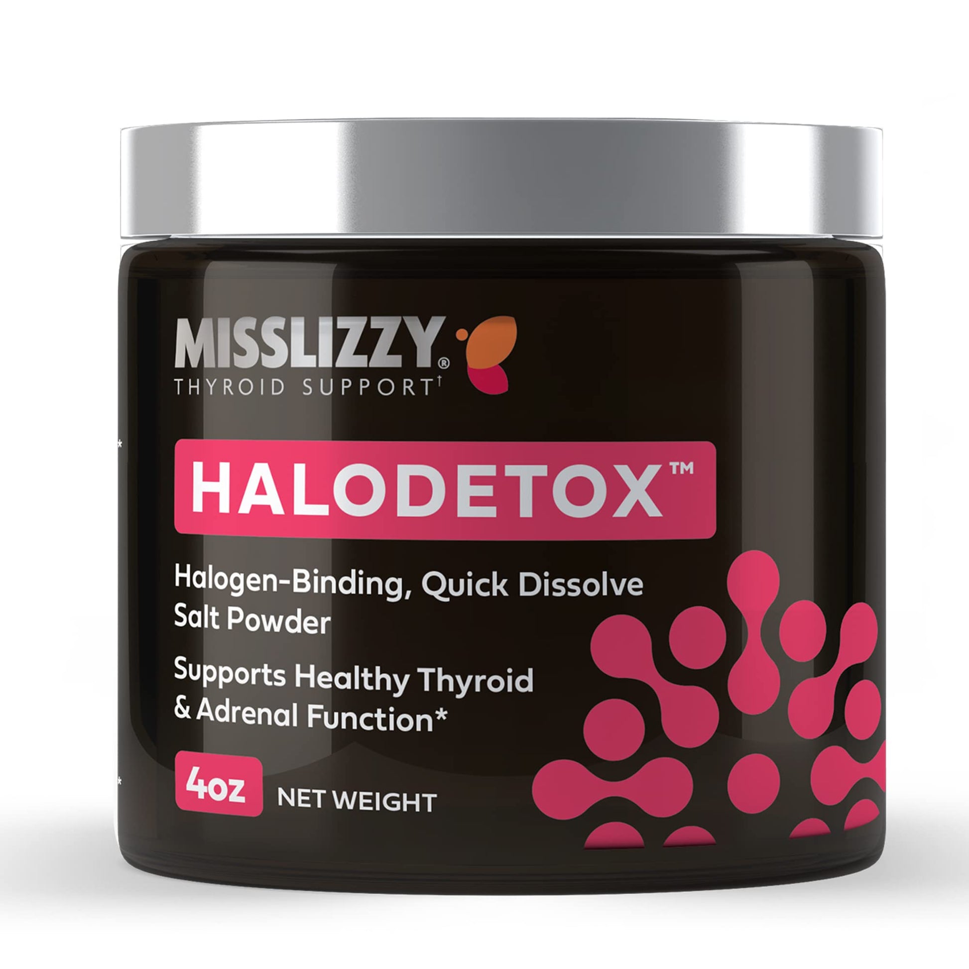 Miss Lizzy Thyroid Support HaloDetox Pink Salt Powder with 80 Minerals - 4 oz