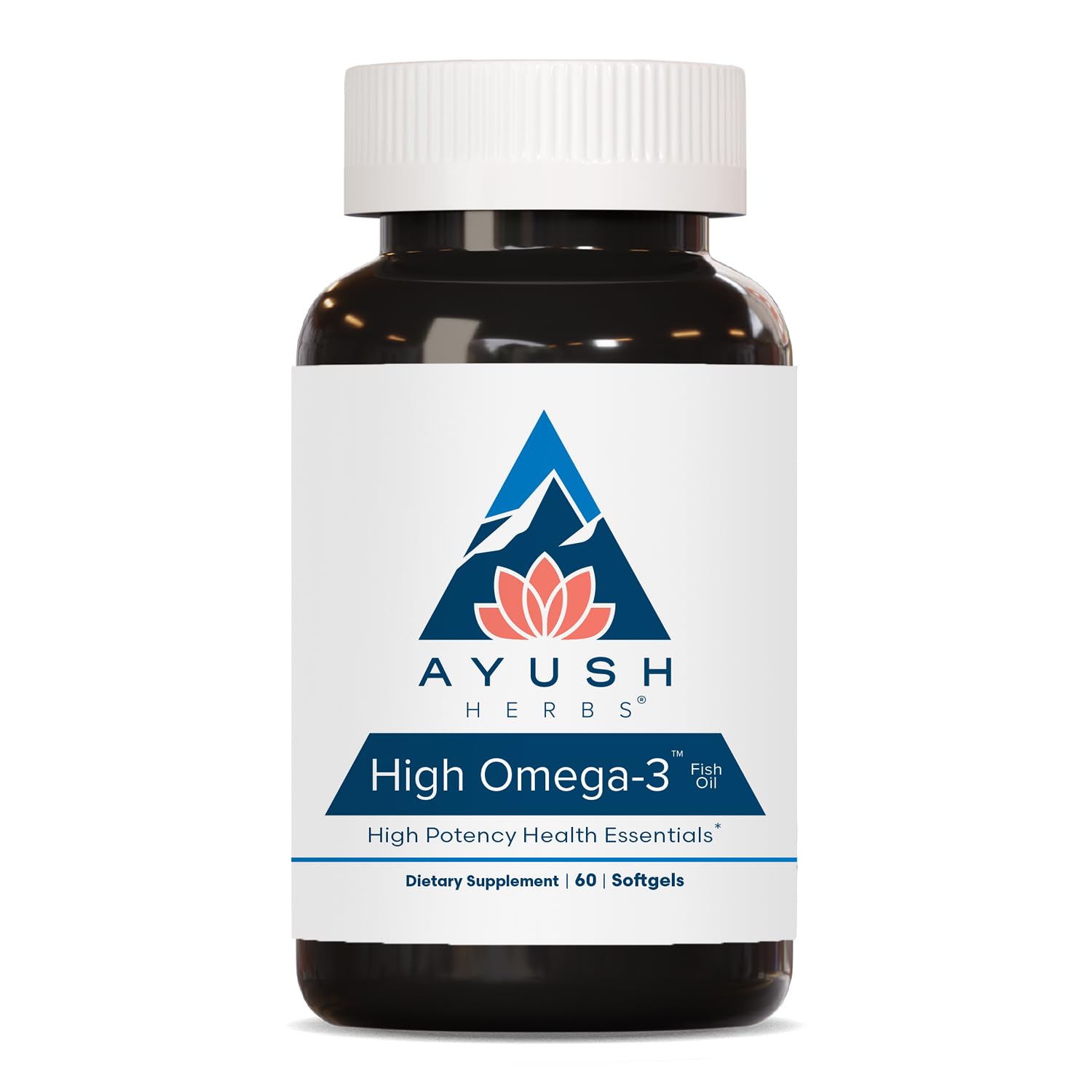 Ayush Herbs High Omega 3 1000mg Per Capsule Lemon Flavor, 60 Capsules