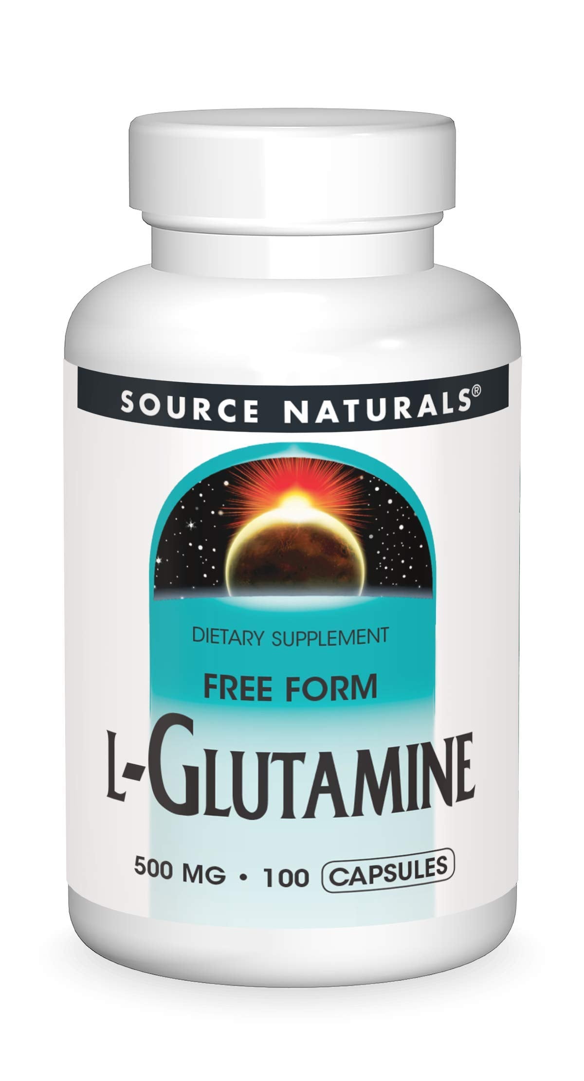 Source Naturals Free Form L-Glutamine 500 mg Capsules, 100 Capsules