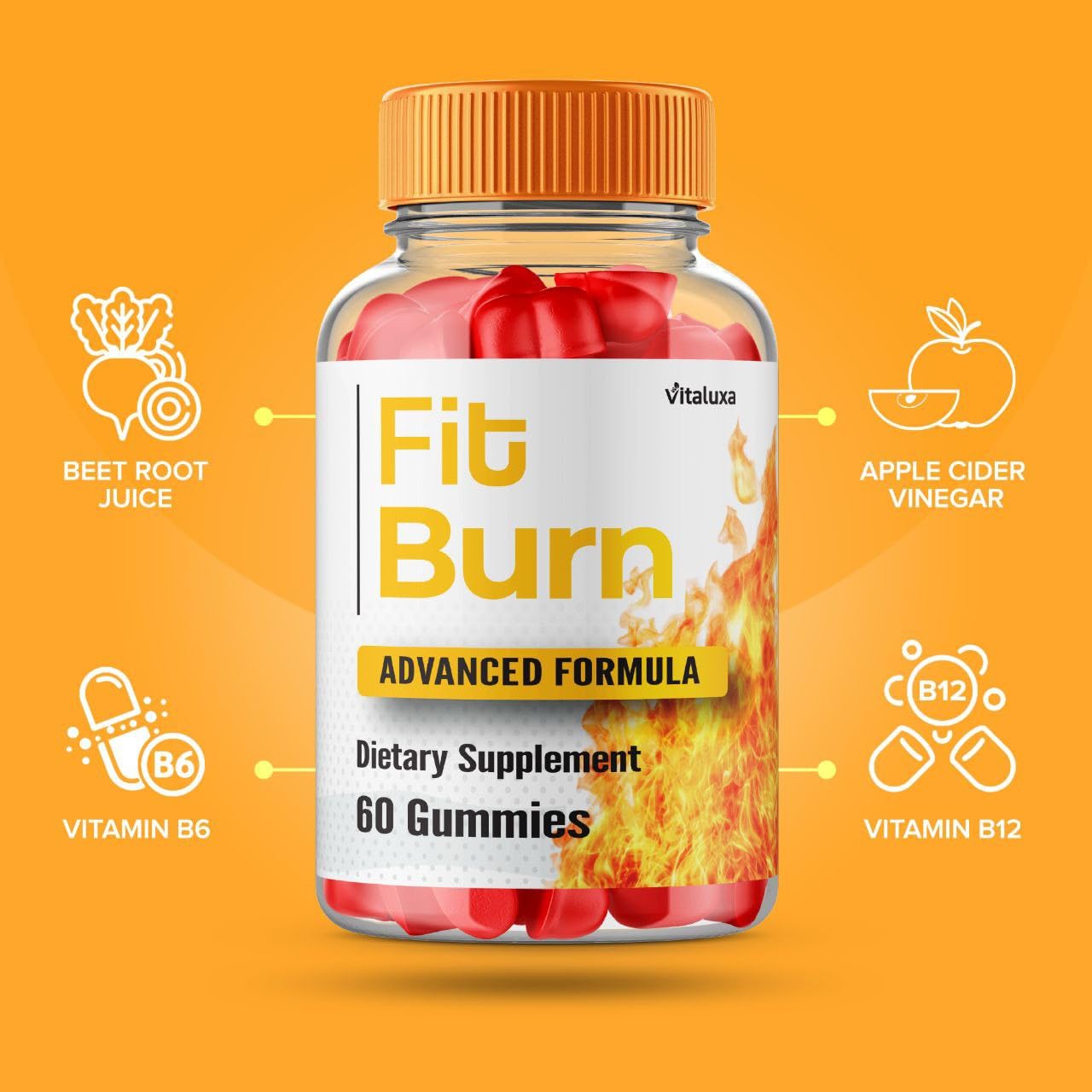 Vitaluxa Fit Burn Gummies 180 Count