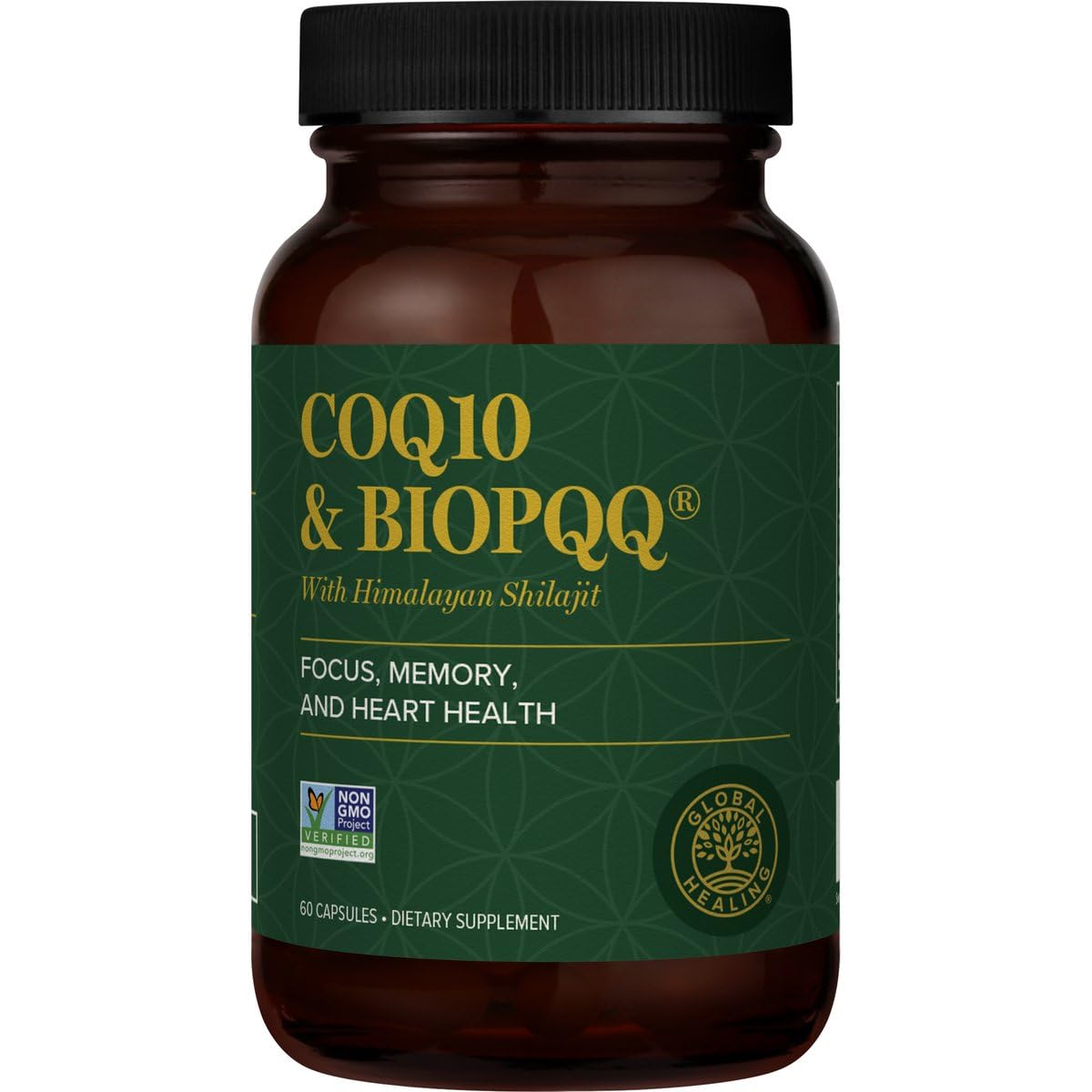 Global Healing Center CoQ10 & BioPQQ with Pure Himalayan Shilajit Capsule, 60 Count