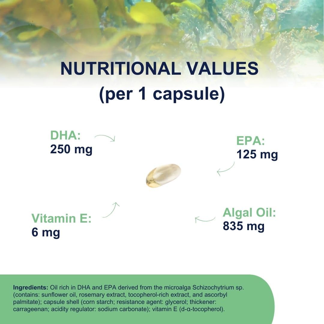 OMEGOR Veg Algae Oil Omega-3 Capsules, 60 Capsules
