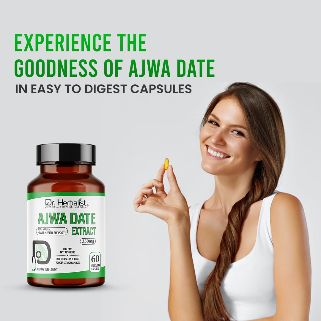 Dr. HERBALIST Ajwa Date Extract 350mg Capsules 60 Count