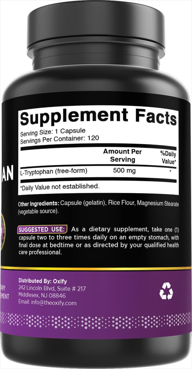 Oxify L-Tryptophan 500 mg Tablet, 120 Count
