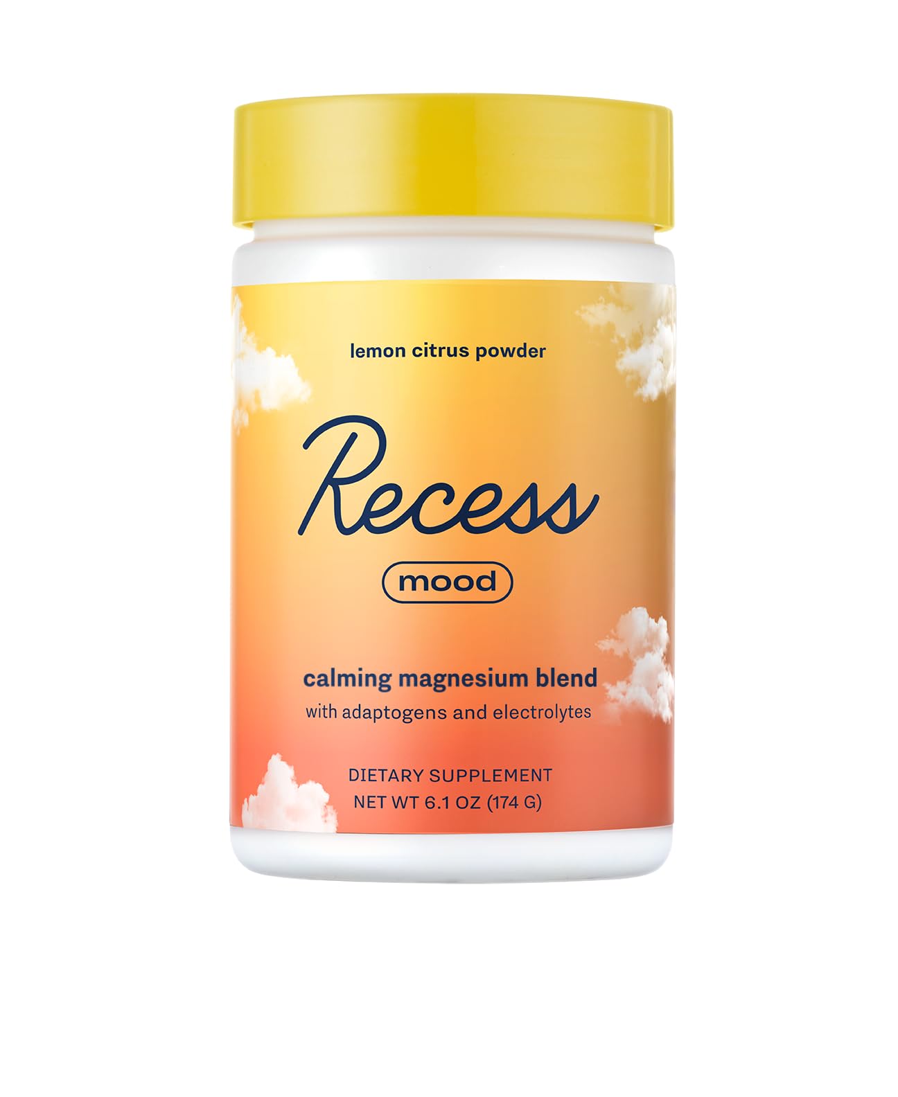 Recess Mood Powder Calming Magnesium L-Threonate Blend with Passion Flower, L-Theanine, Electrolytes, Magnesium Calm Support Powder Supplement - Lemon Citrus, 6.1 Ounce