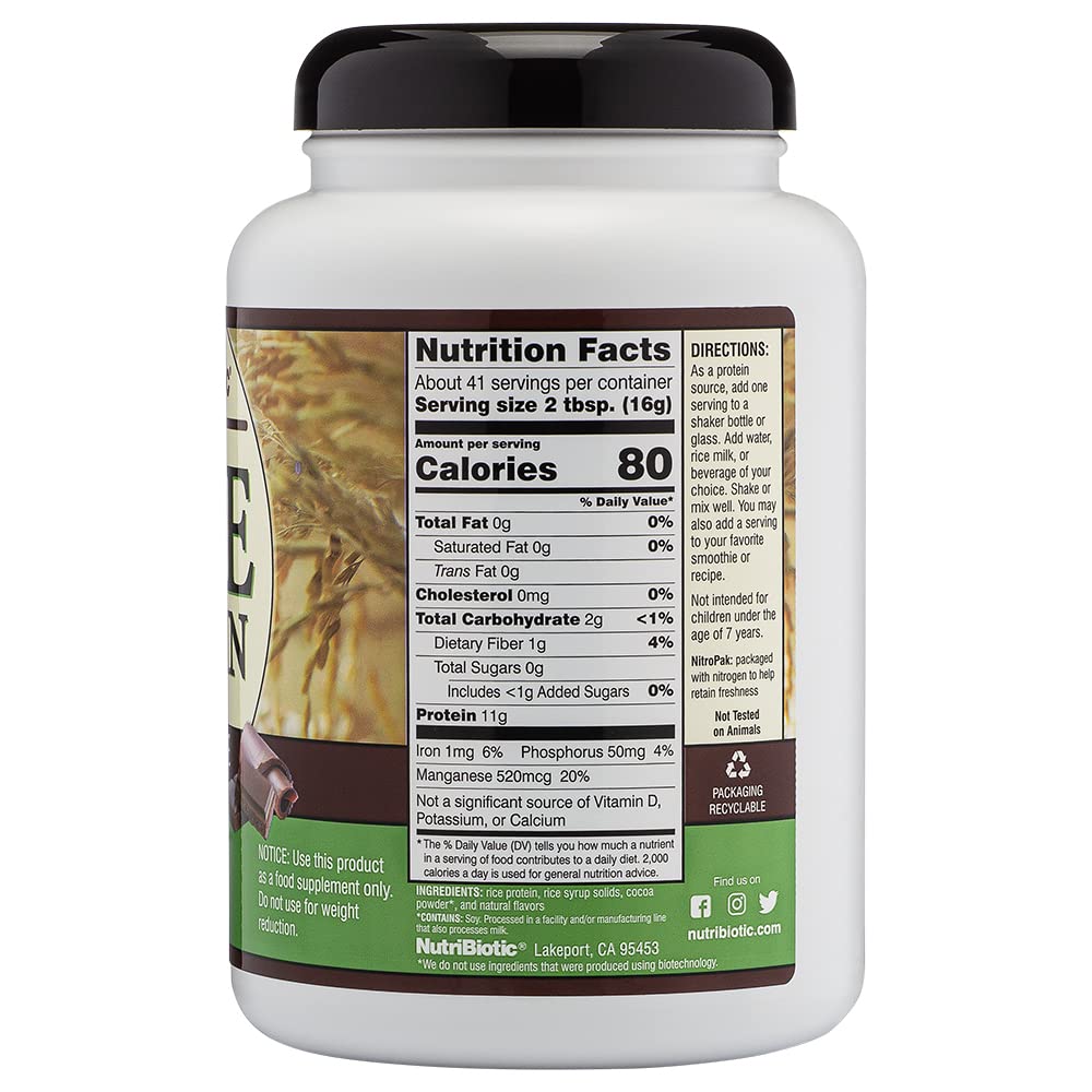 NutriBiotic Chocolate Rice Protein Powder 22.9 oz