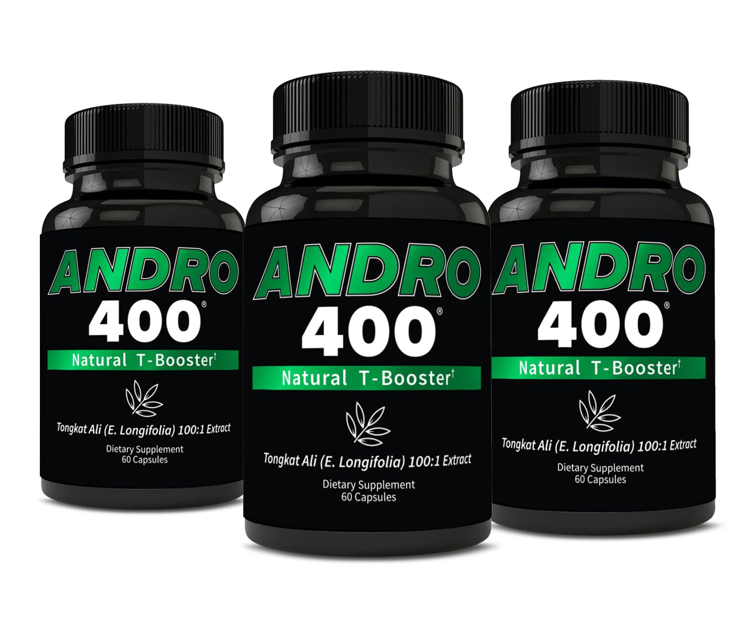 Andro400 Tongkat Ali 100:1 Extract Testosterone Booster Capsules, 60 Count