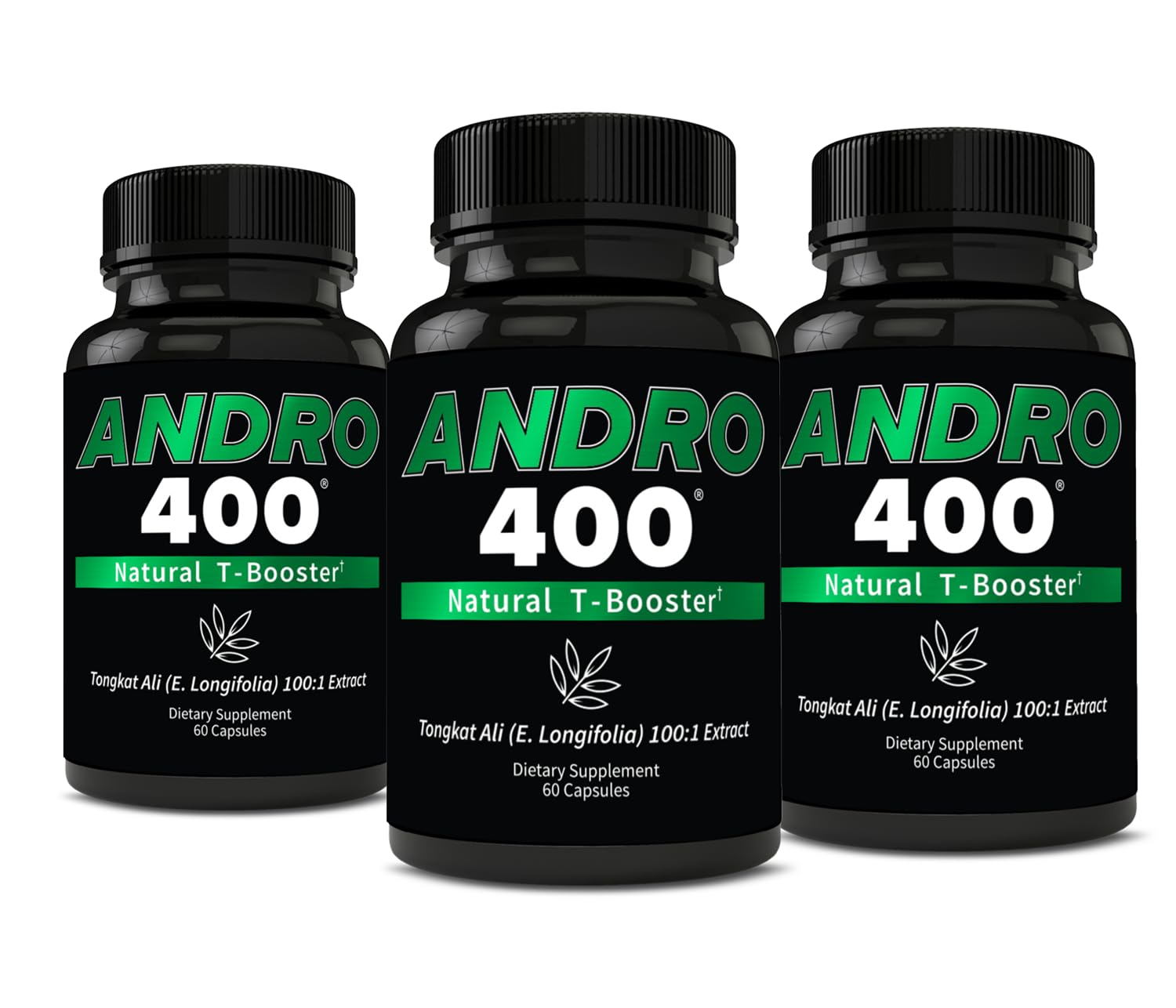 Andro400 Tongkat Ali 100:1 Extract Testosterone Booster Capsules, 60 Count