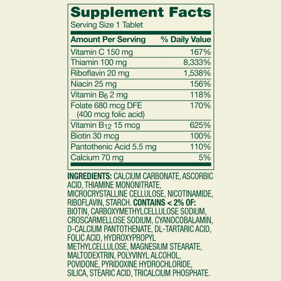 Generic Super Vitamin B-Complex Dietary Supplement Tablets 500