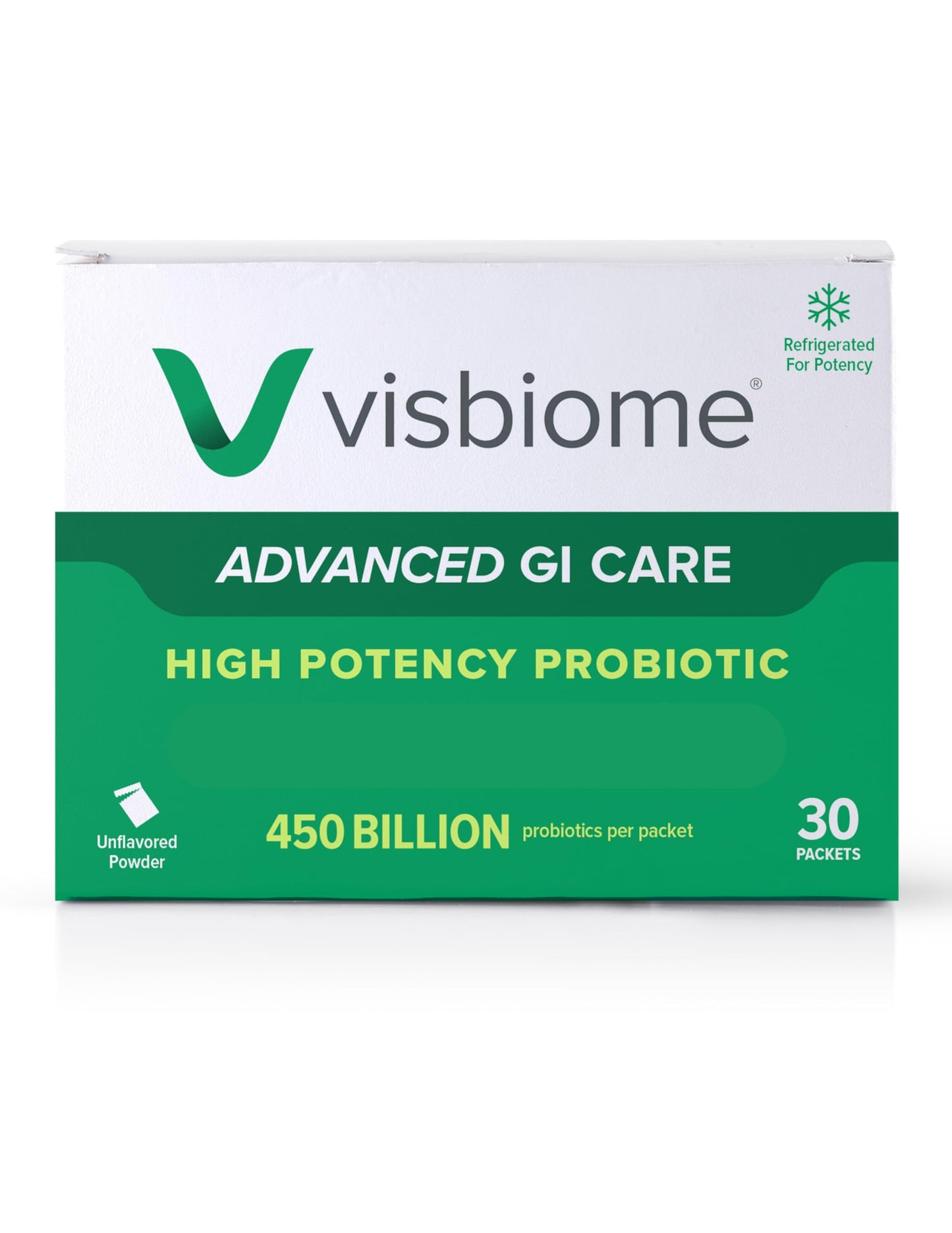 Visbiome Advanced GI Care High Potency Probiotic 450 Billion Strength Original De Simone Formulation Powder Pack of 1