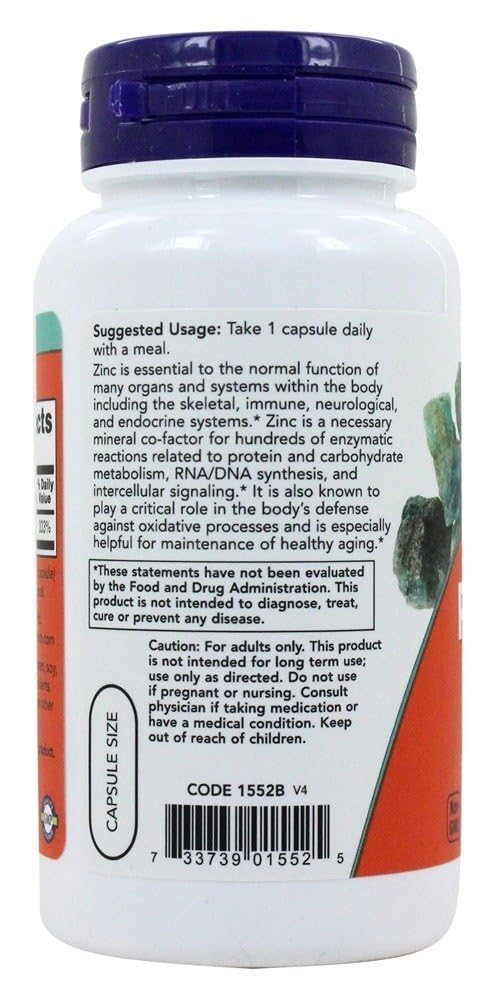 NOW Foods Zinc Picolinate 50 mg Capsules, 120 Count