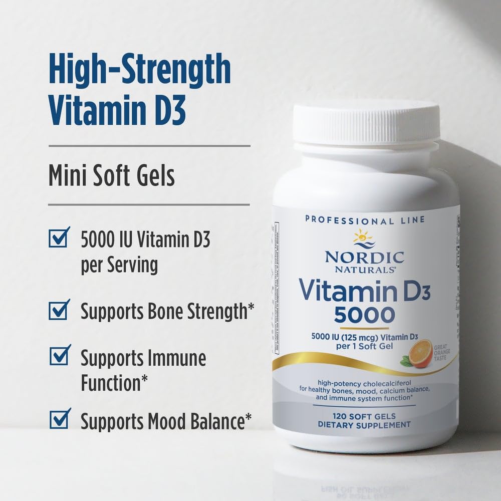 Nordic Naturals Pro Vitamin D3 5000 IU Softgels 120
