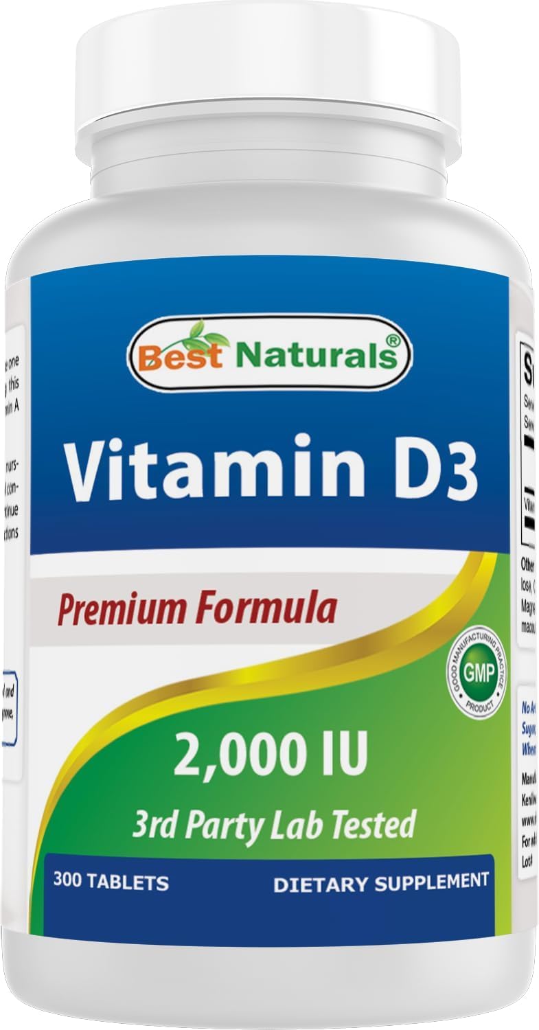 Best Naturals Vitamin D3 2000 IU, 300 Tablets