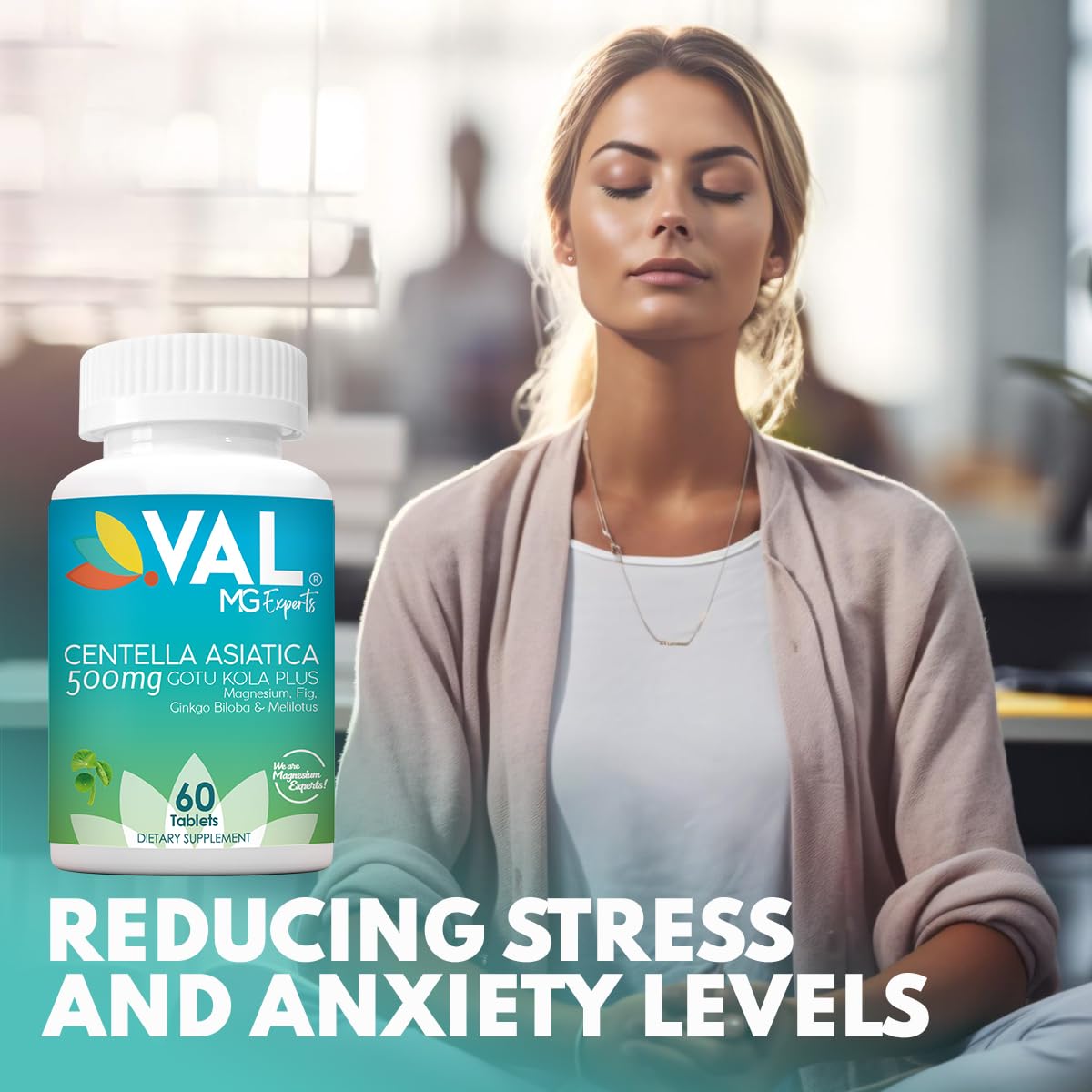 VAL Gotu Kola + Magnesium Citrate & Centella Asiatica Tablet, 60 Tablets
