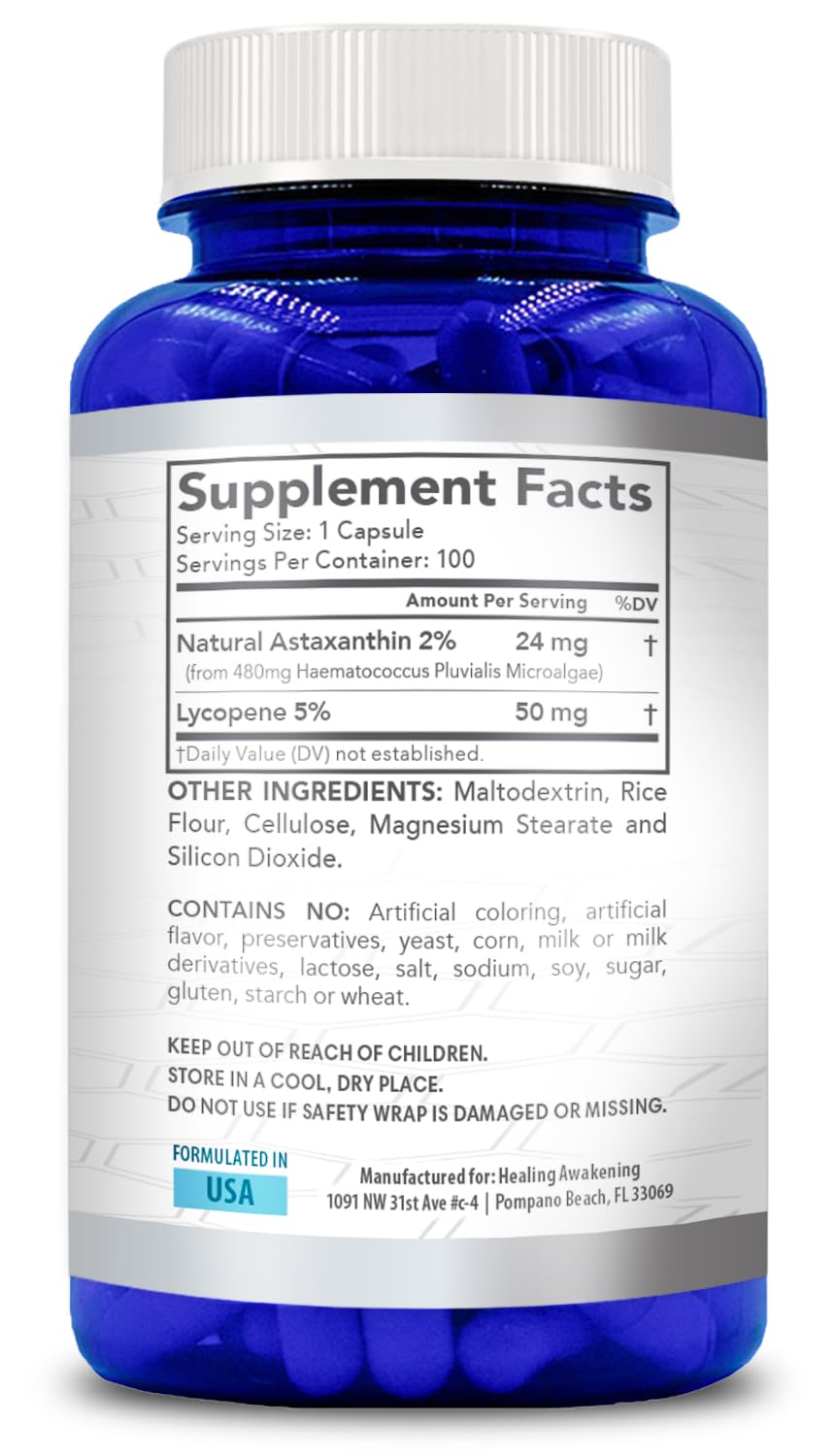 Healing Awakening Astaxanthin and Lycopene Capsule 100