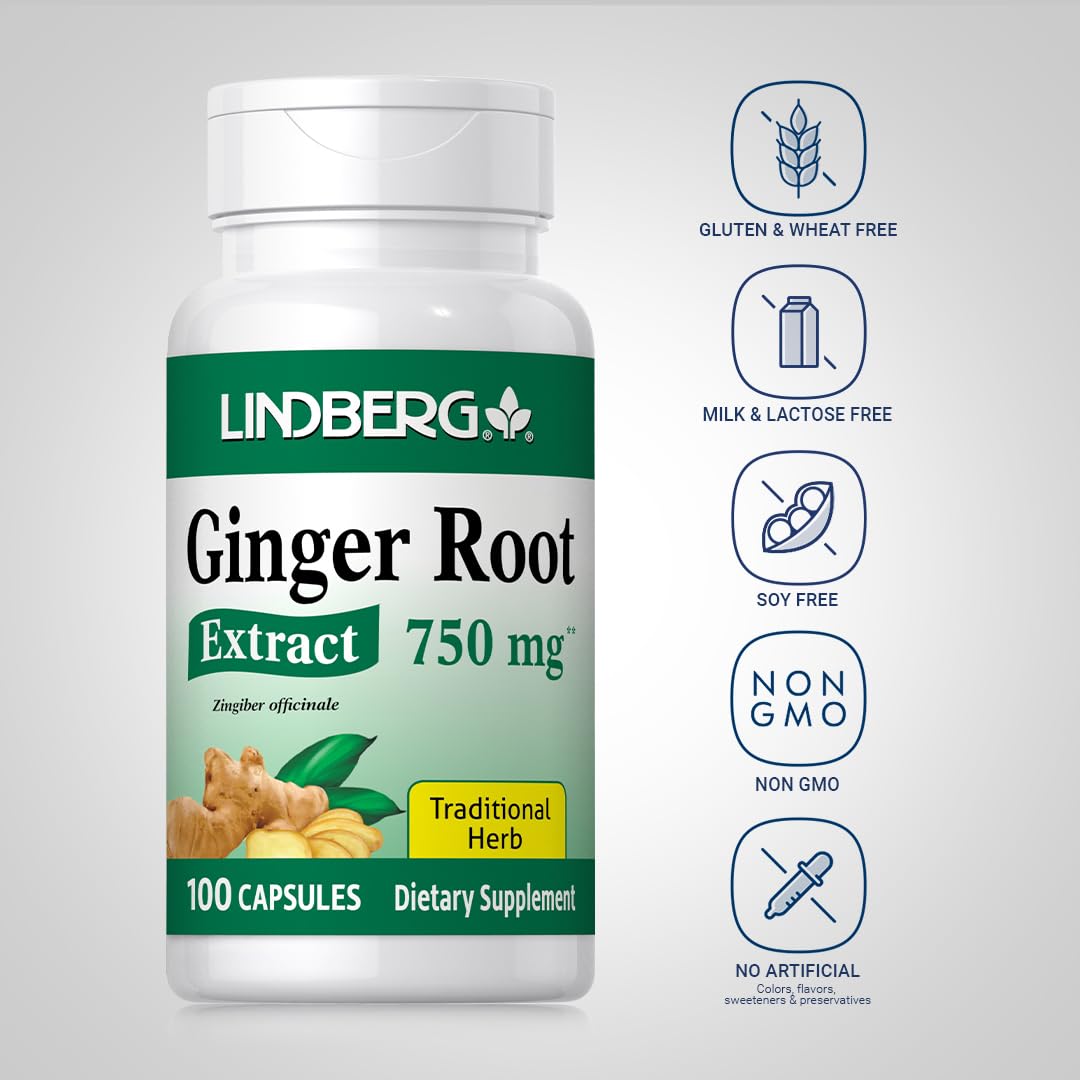 Lindberg Ginger Root Extract Supplement Capsule, 100 Capsules