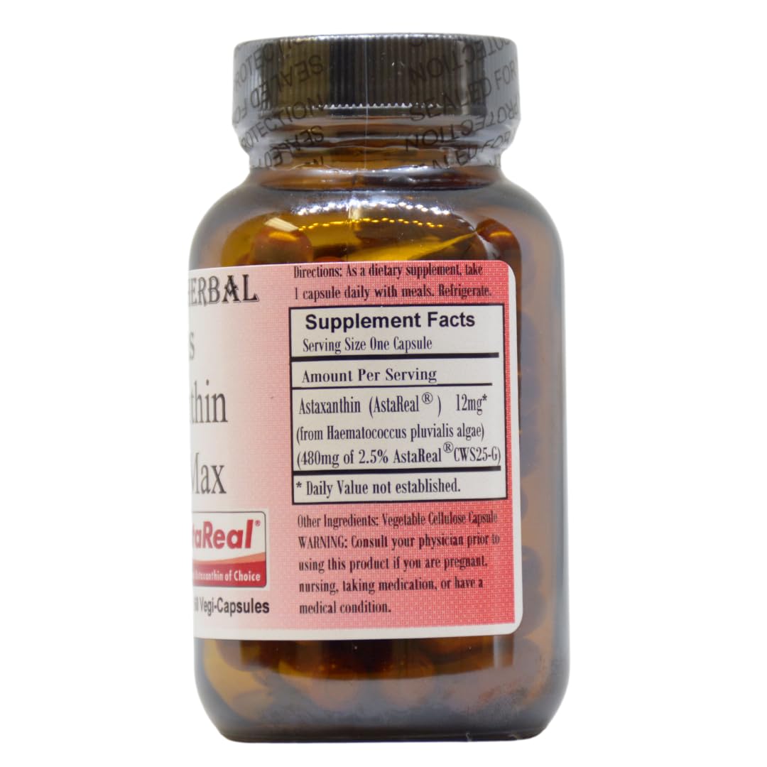 Barlowe's Herbal Elixirs Astaxanthin Supplements 60 Capsules