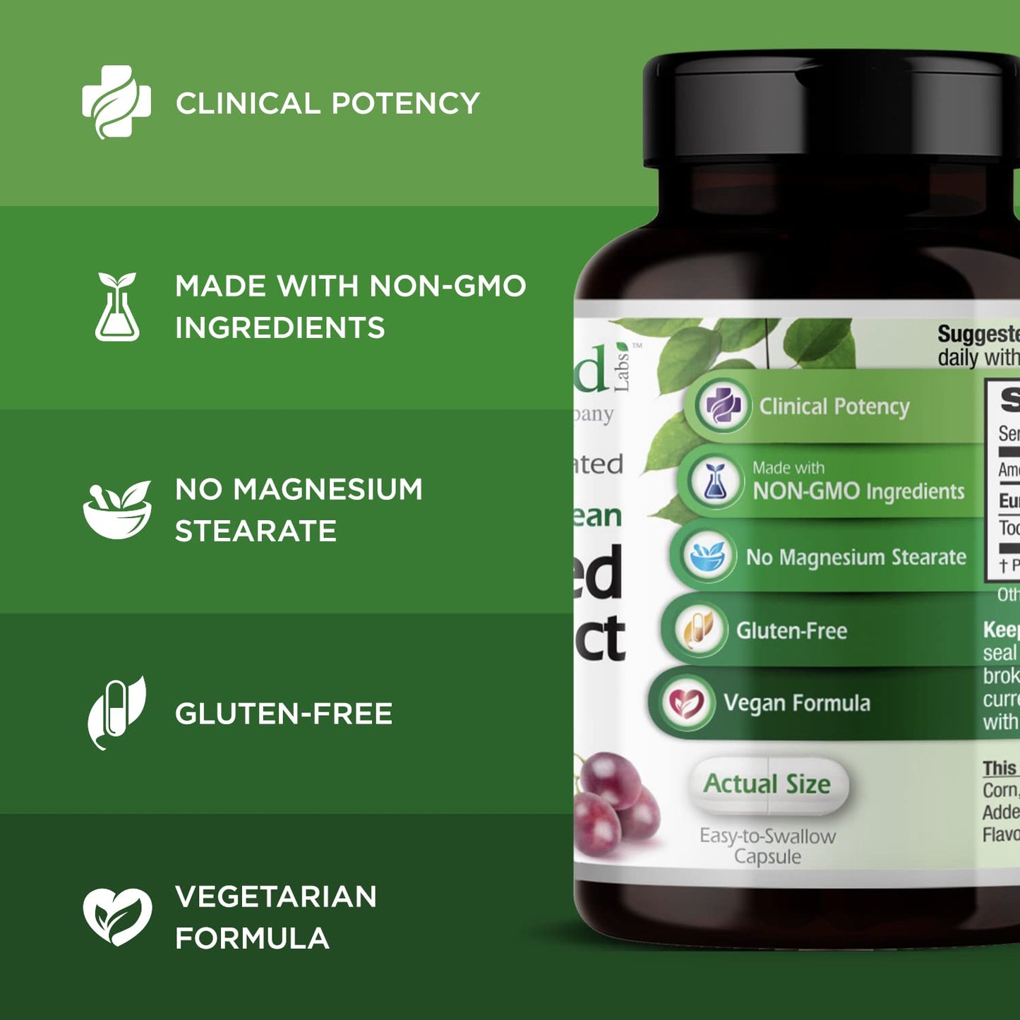 Emerald Labs European Grape Seed Extract Capsule, 90 Count