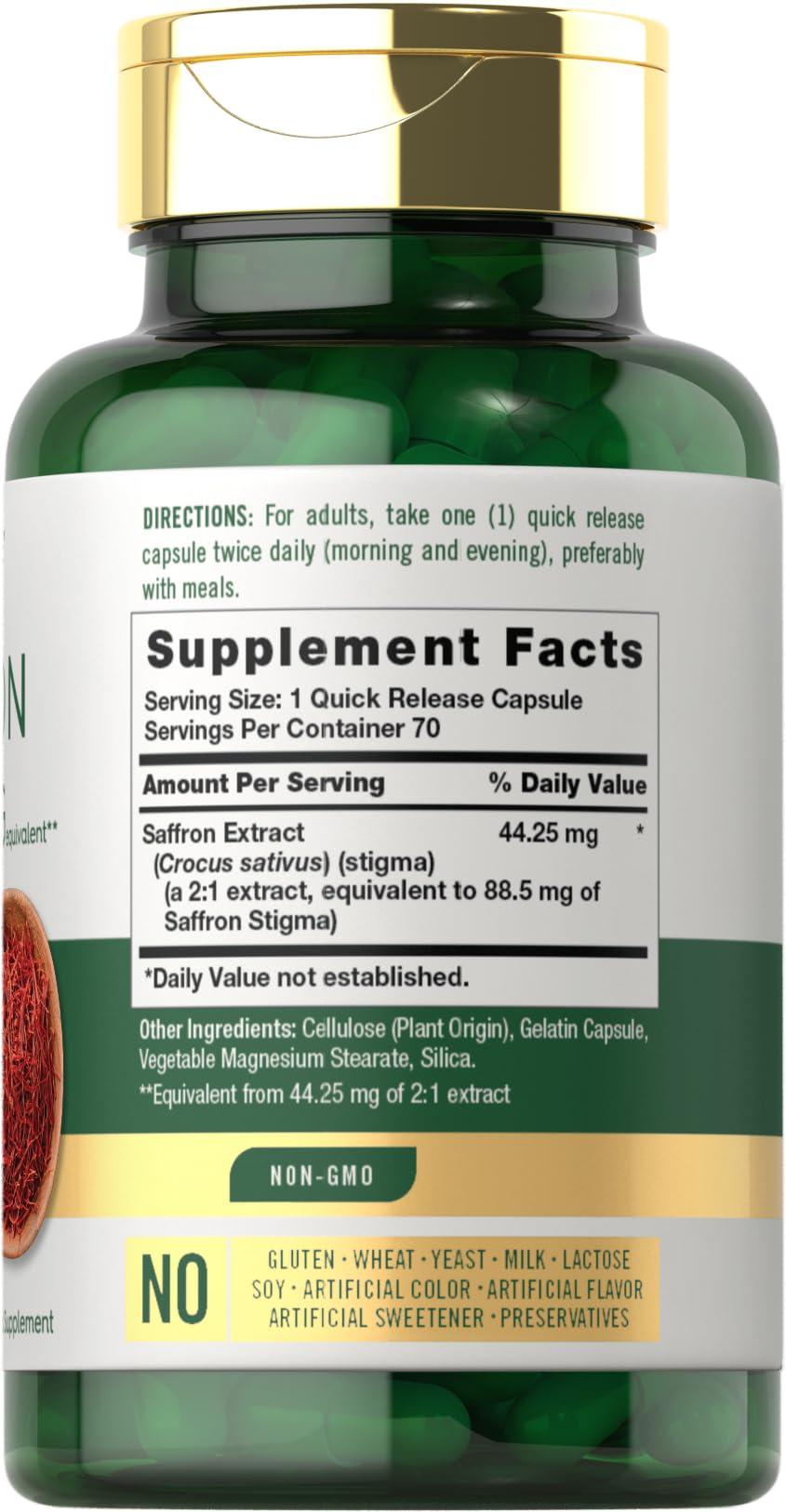 Carlyle Saffron Extract Supplement Capsule 70 Count
