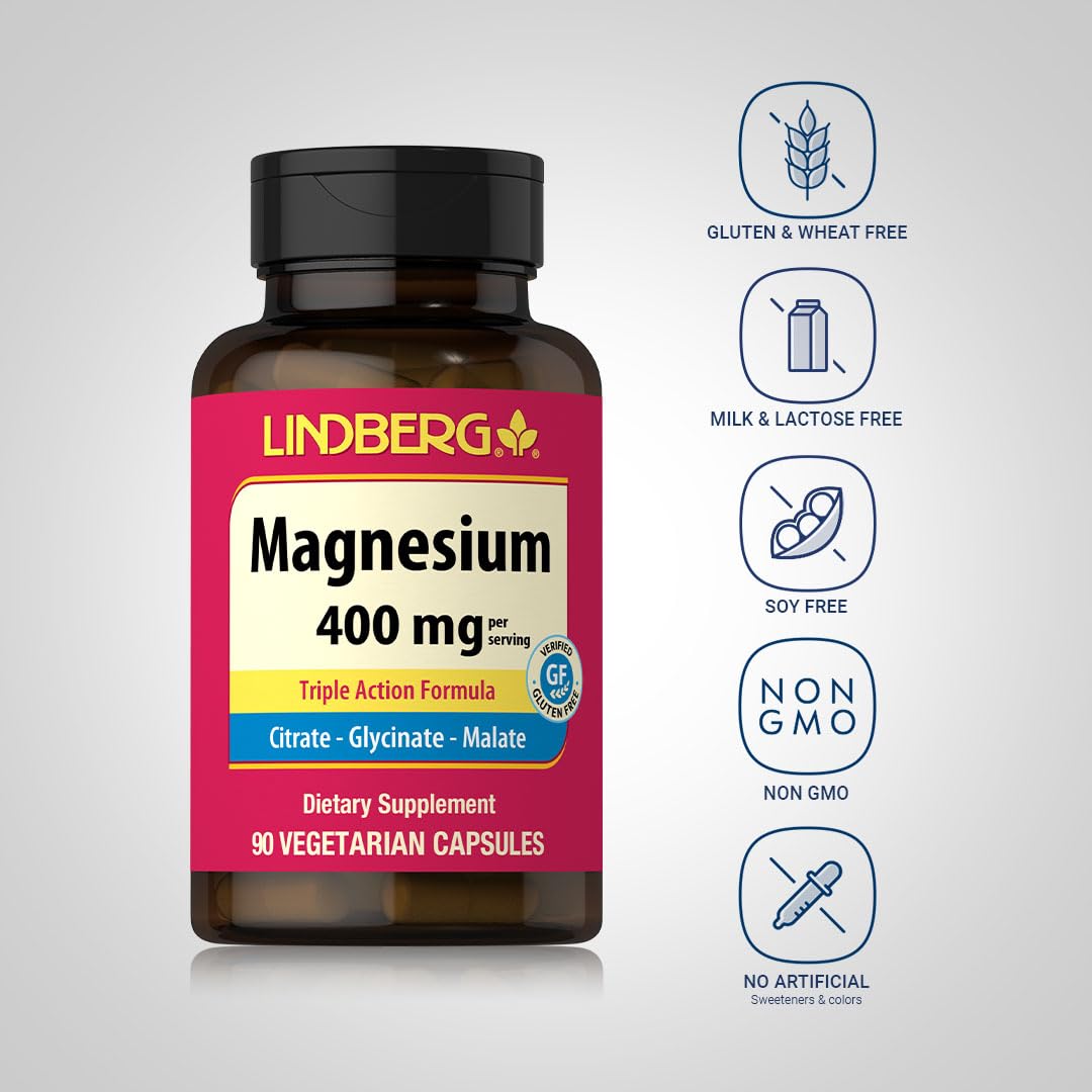 Lindberg Triple Magnesium Complex 400 mg Capsule, 90 Count