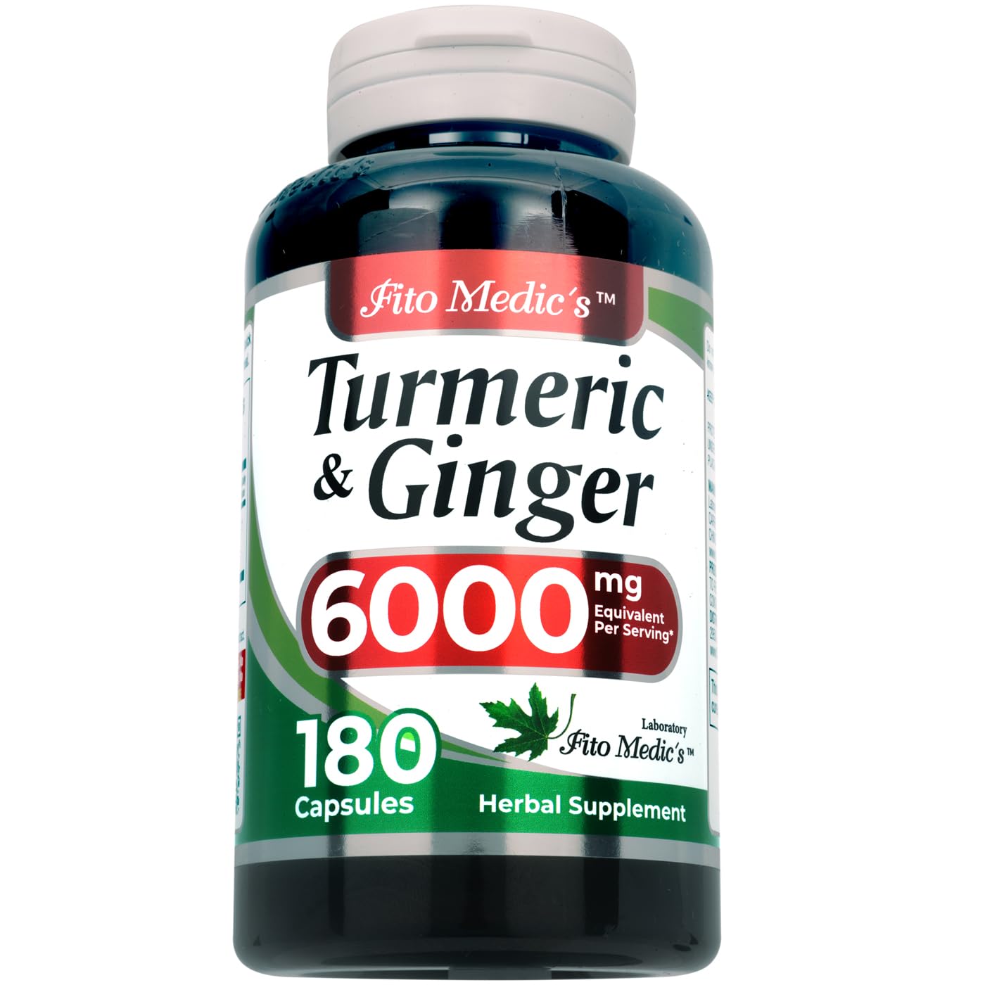 FITO MEDIC'S Turmeric and Ginger Supplement Capsule 180 Count