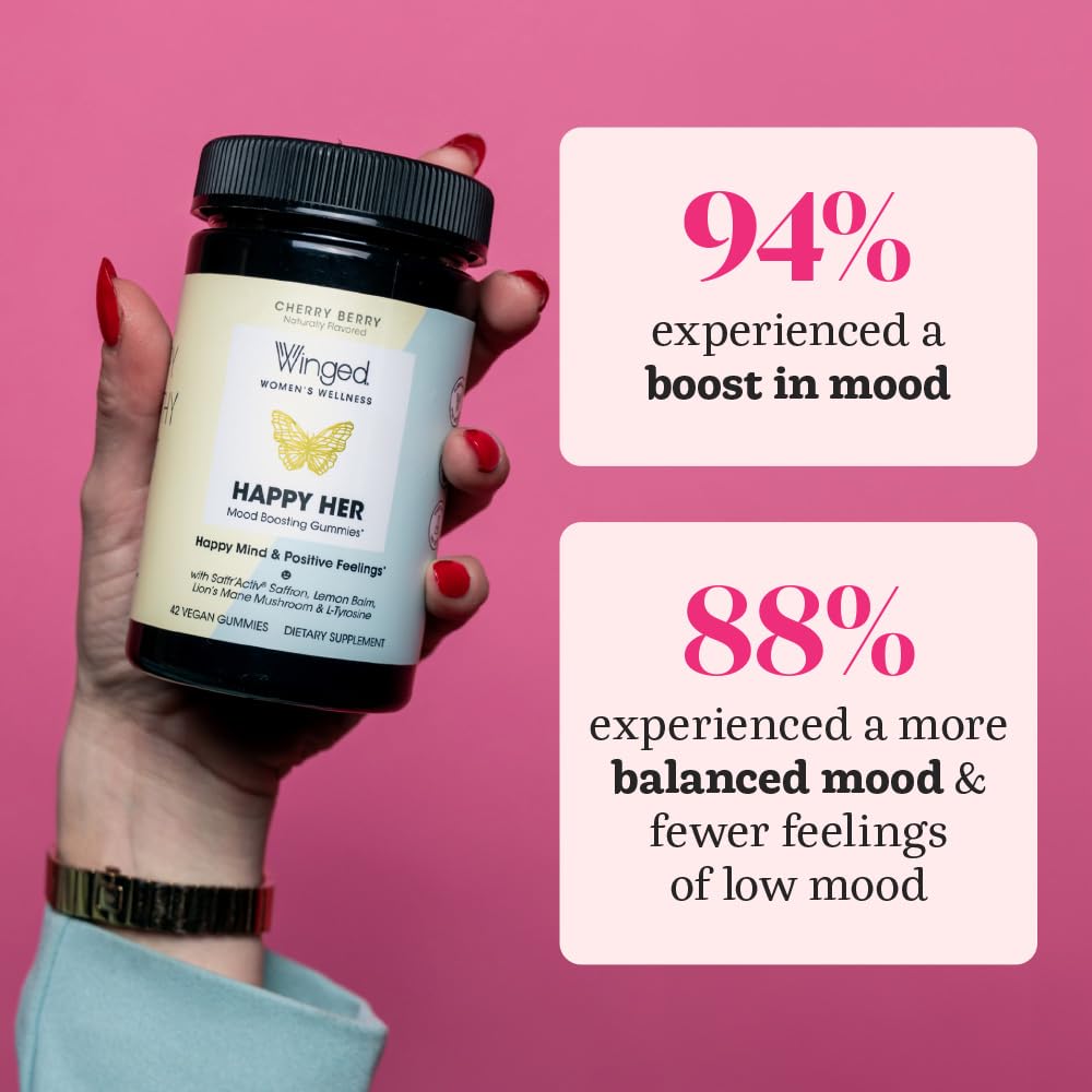 Winged Wellness Happy Her Mood Support Gummies, 126 Count