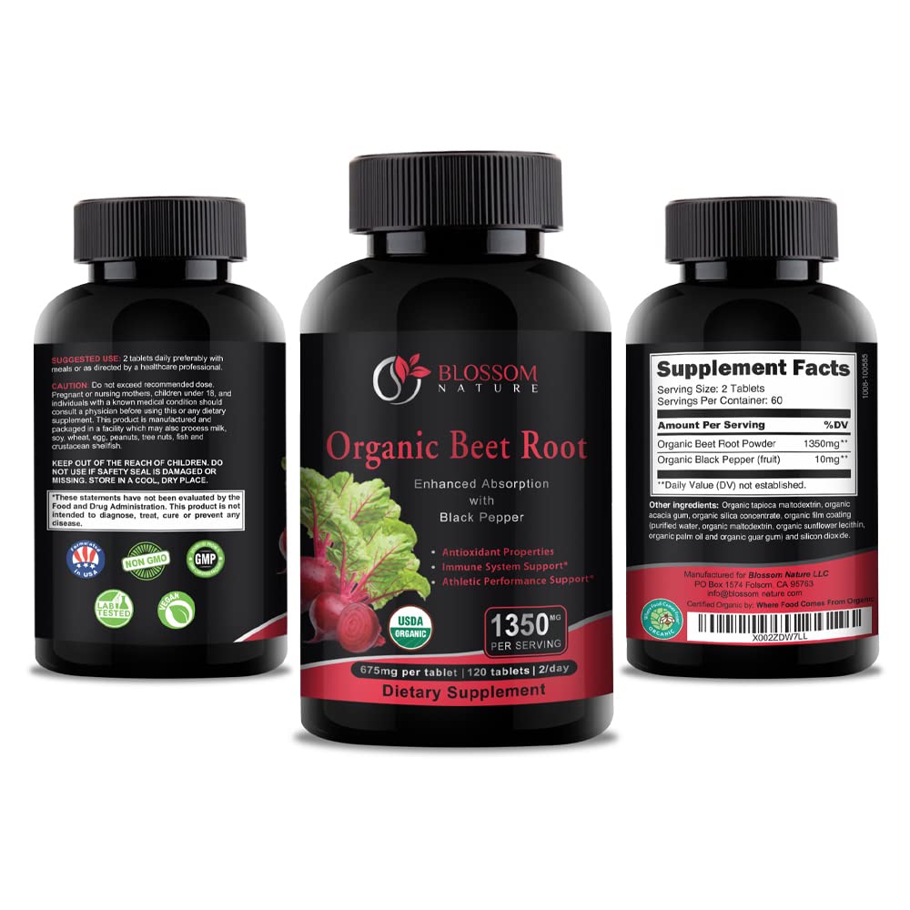 Blossom Nature Beet Root Powder Capsules 120 Capsules