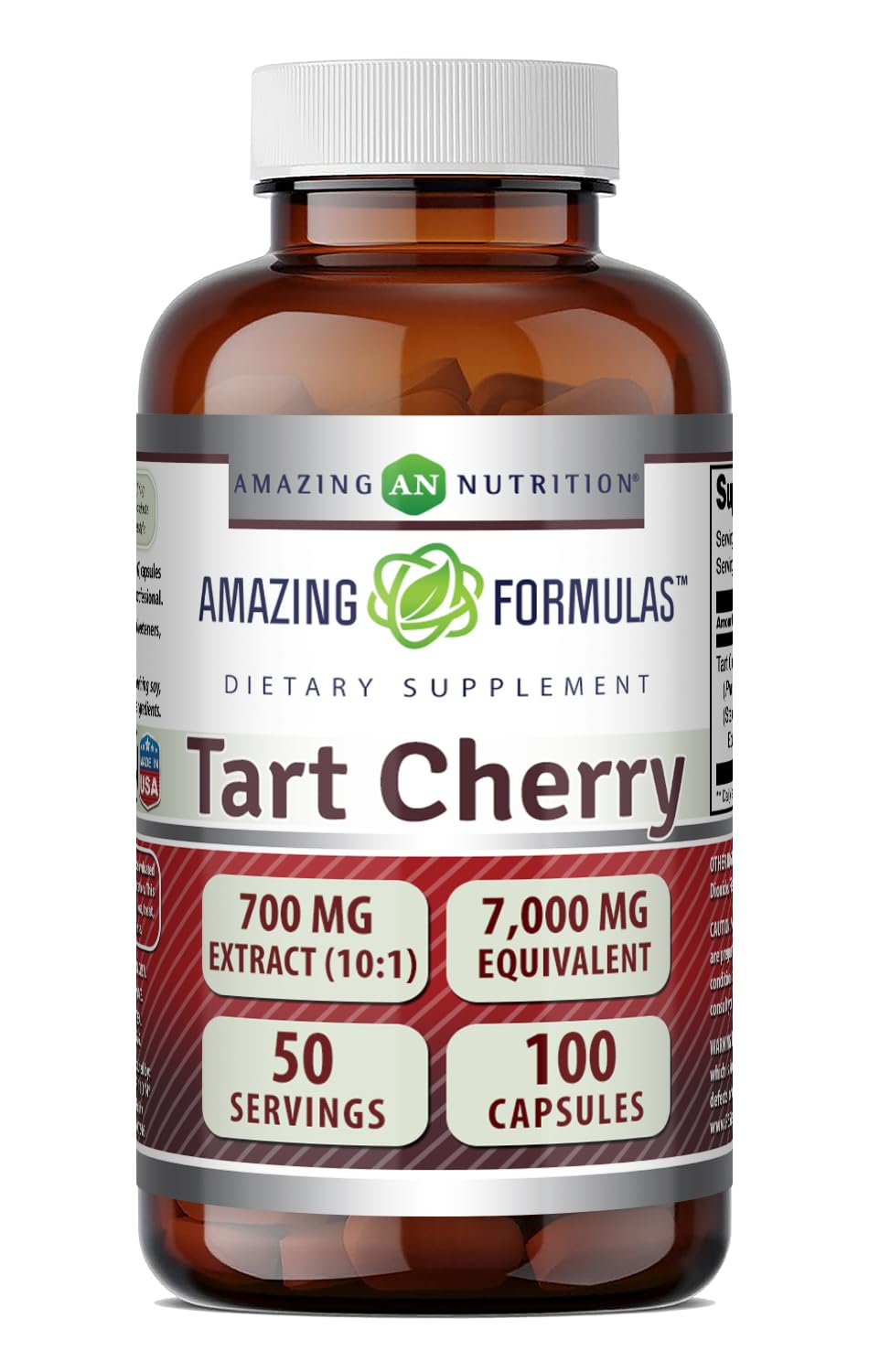 Amazing Nutrition Amazing Formulas Tart Cherry 700 Mg 10:1 Extract Capsules 100