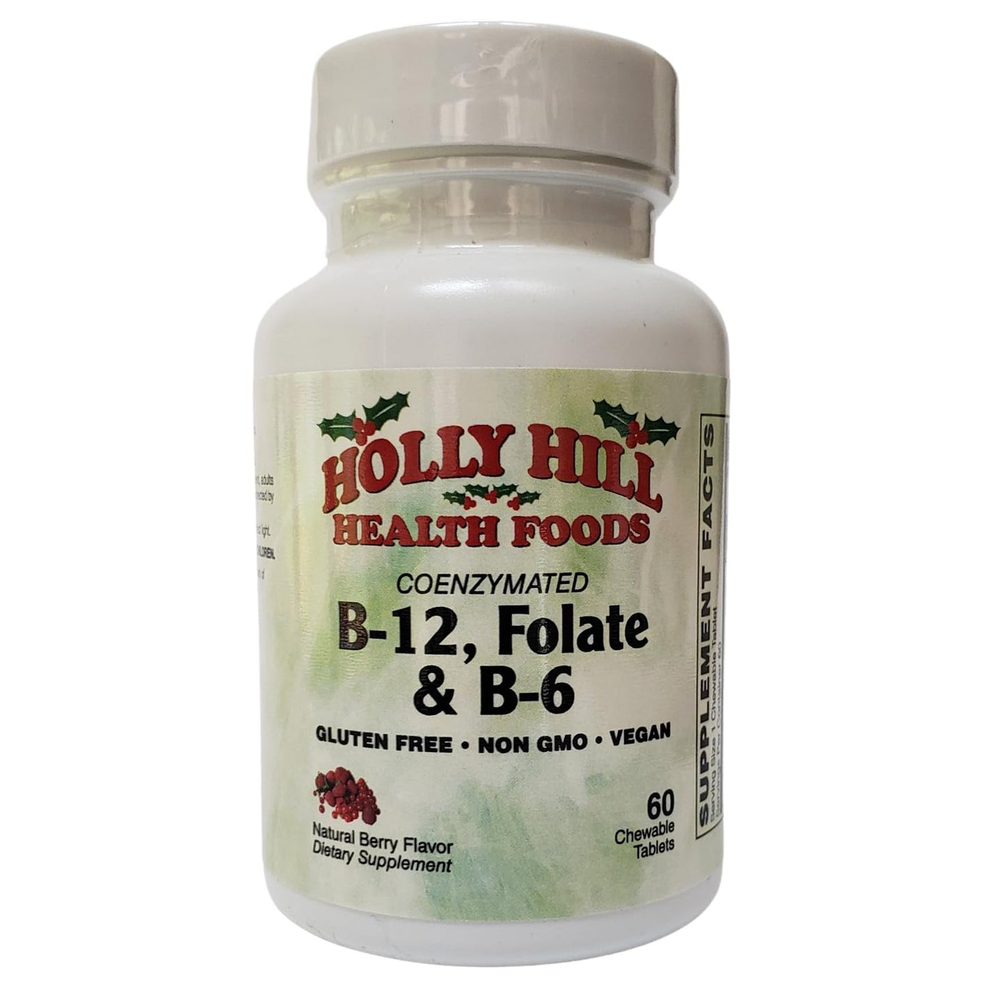 Holly Hill Health Foods Coenzymated B-12, Folate & B-6 Berry Tablet, 60 Tablets